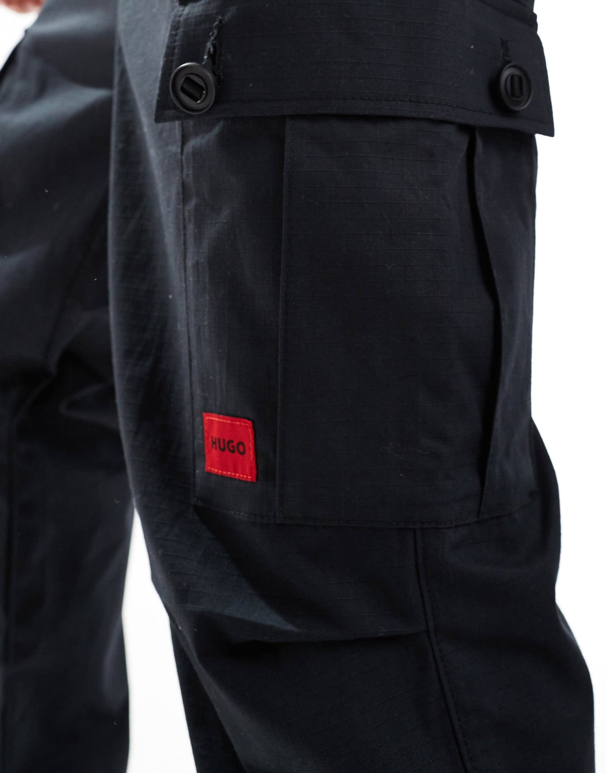 HUGO Red garlo cargo trousers in black - ASOS Sample Sale