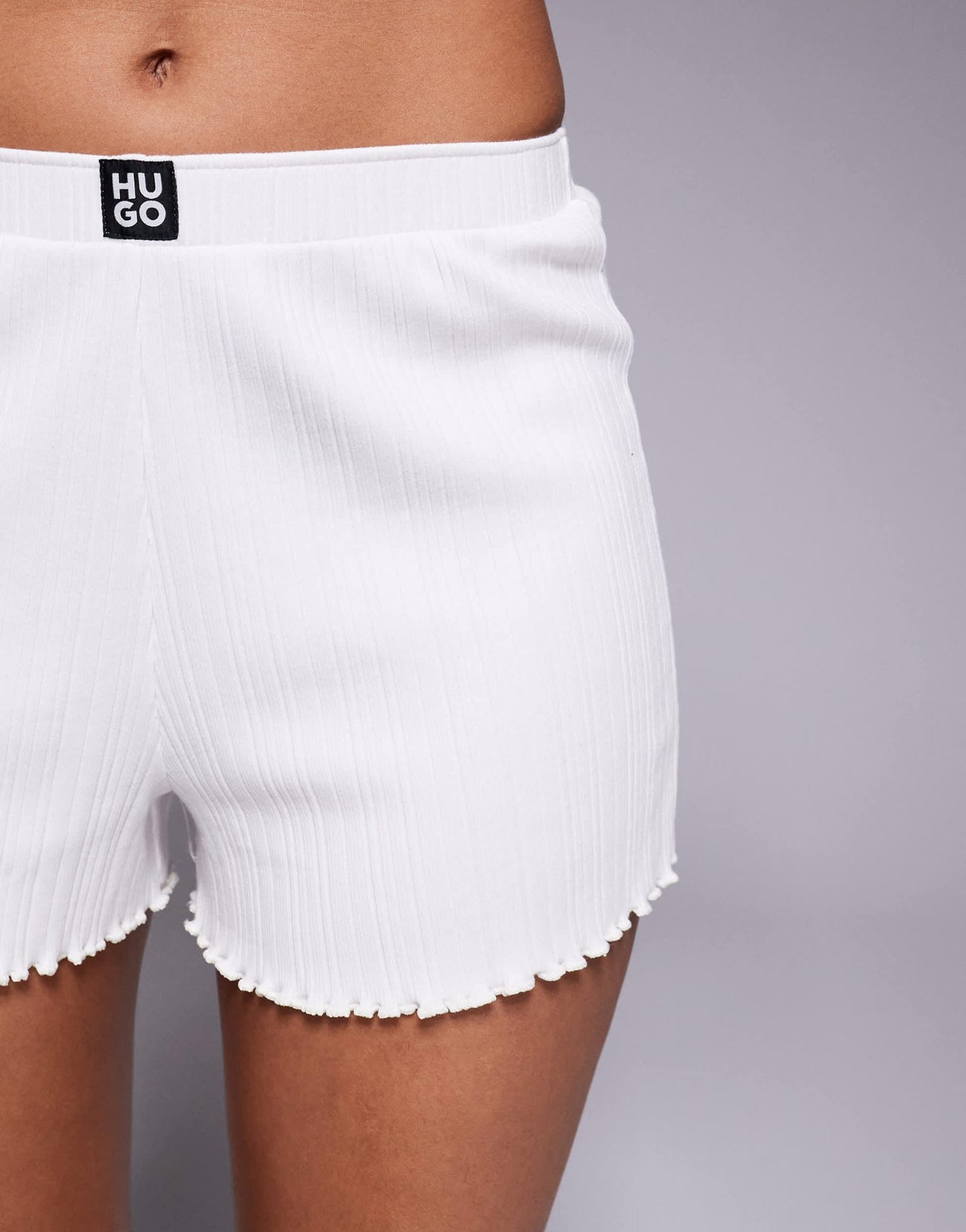 Hugo Red stacked logo lounge short in beige - ASOS Sample Sale
