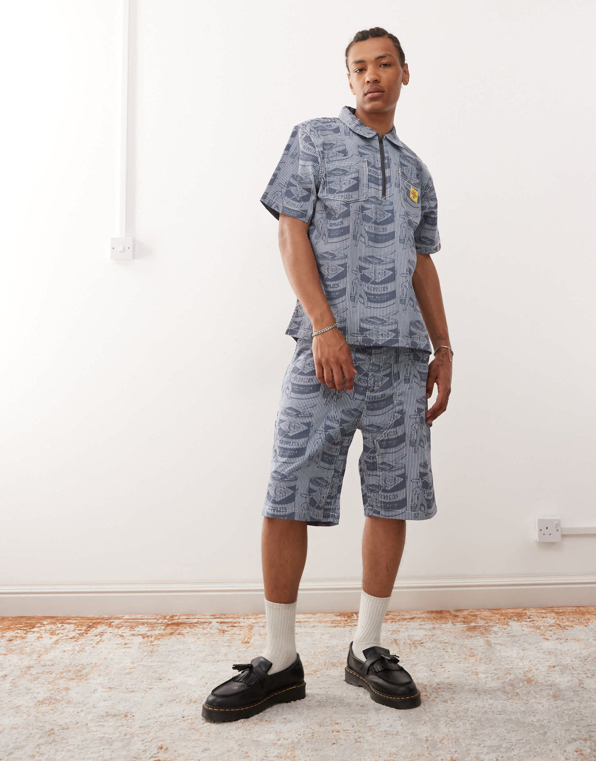 ICECREAM supplies work all over printed shorts co-ord in blue - ASOS Sample Sale