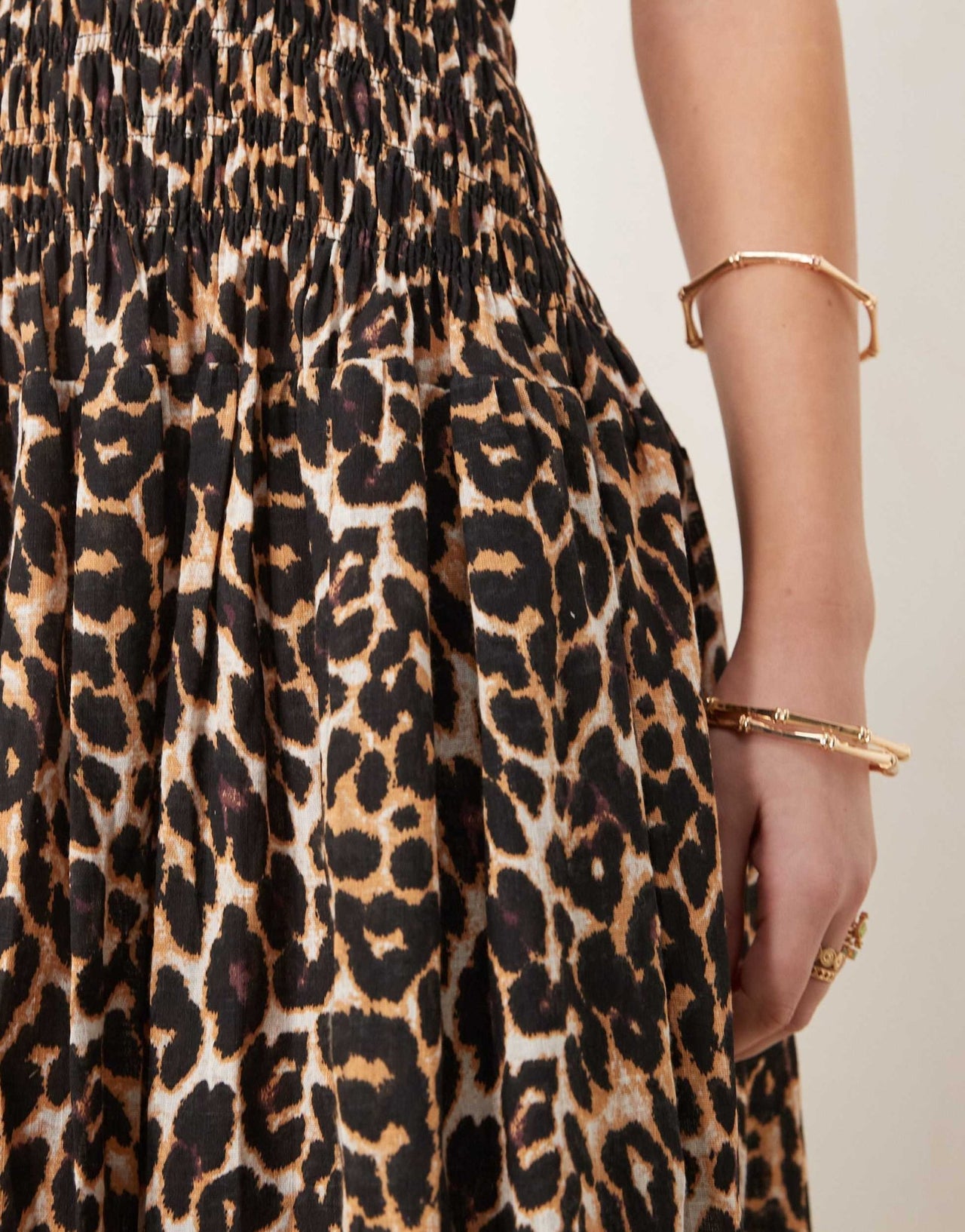 Iisla & Bird longline ruched maxi beach dress in leopard - ASOS Sample Sale