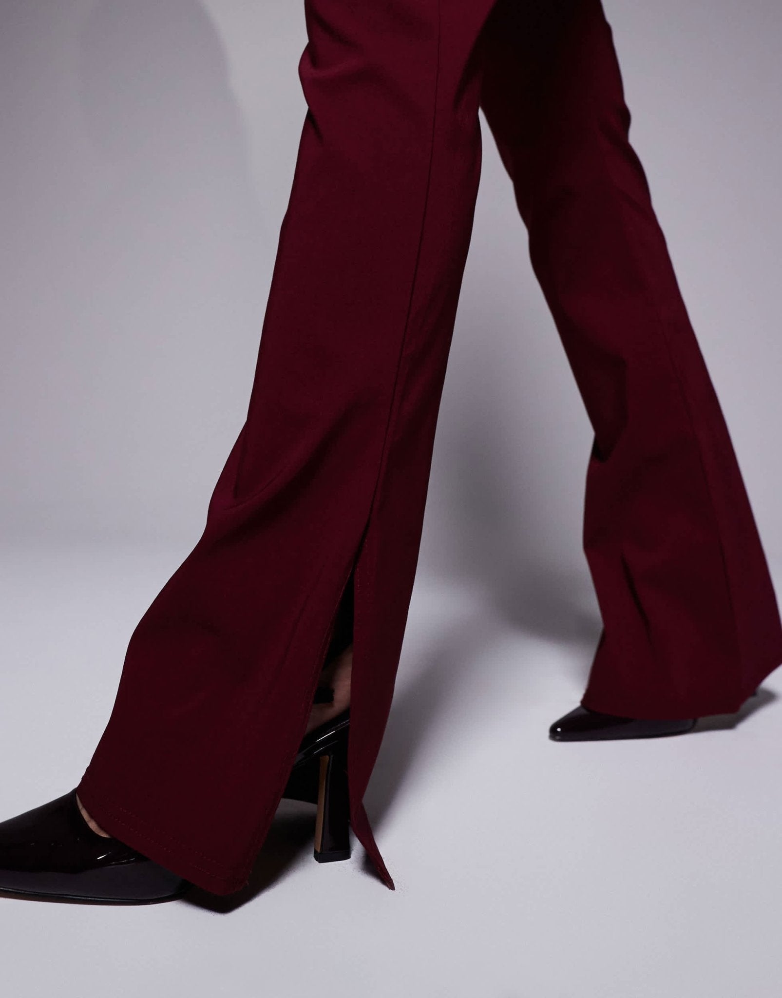 In The Style bengaline flared trousers co - ord in red - ASOS Sample Sale