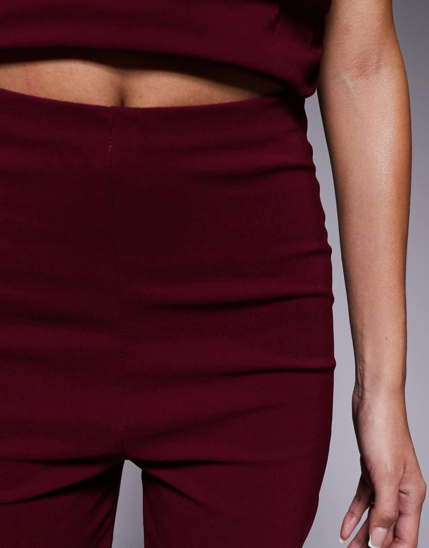 In The Style bengaline flared trousers co - ord in red - ASOS Sample Sale