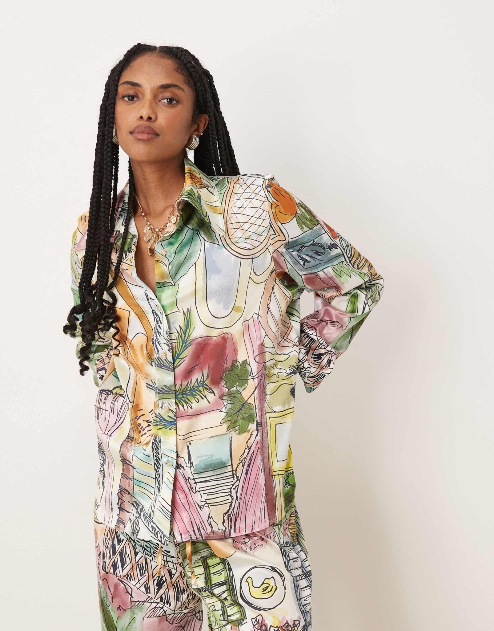 Isabelle Pennington-Edmead Basterre shirt co-ord in sanctuary print - ASOS Sample Sale