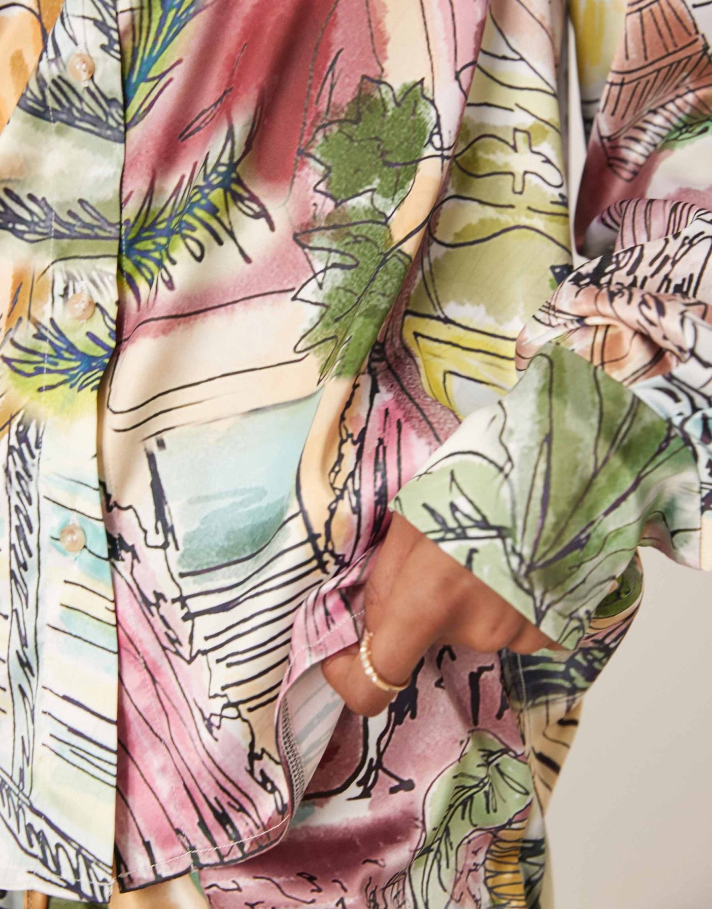 Isabelle Pennington-Edmead Basterre shirt co-ord in sanctuary print - ASOS Sample Sale