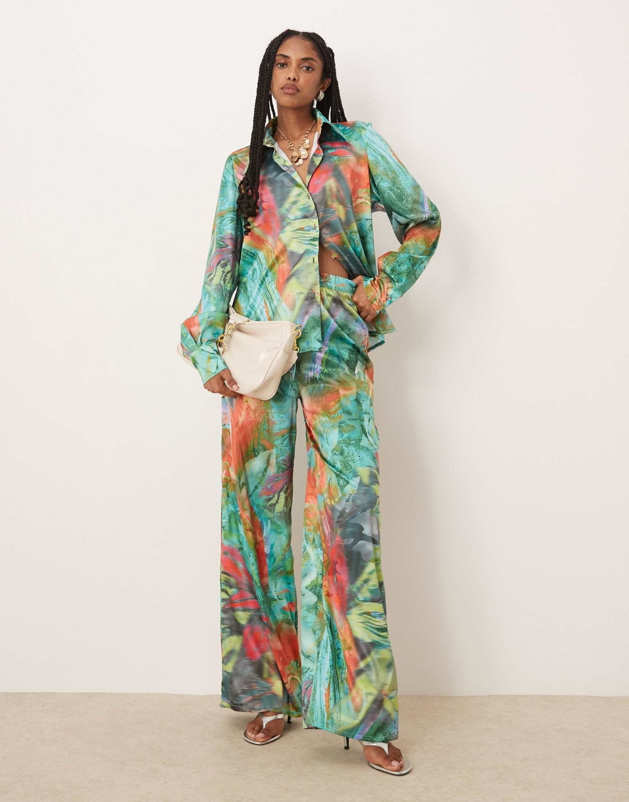Isabelle Pennington-Edmead Basterre shirt co-ord in storm print - ASOS Sample Sale