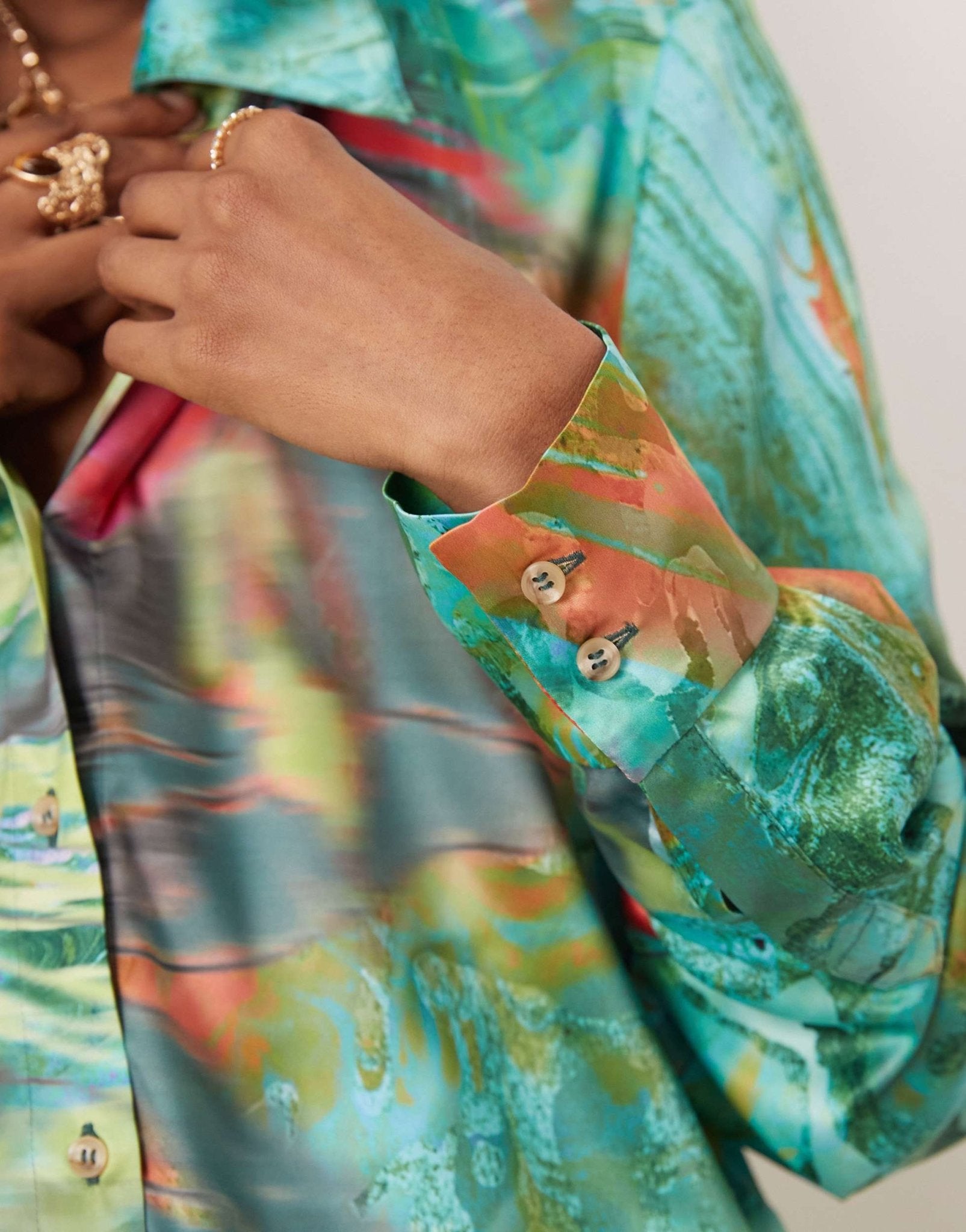 Isabelle Pennington-Edmead Basterre shirt co-ord in storm print - ASOS Sample Sale