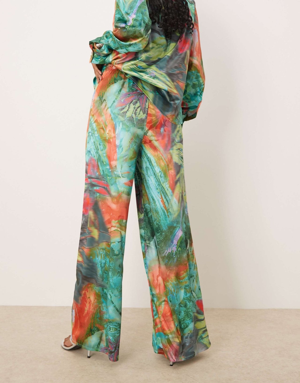 Isabelle Pennington-Edmead Basterre wide leg trousers co-ord in storm print - ASOS Sample Sale