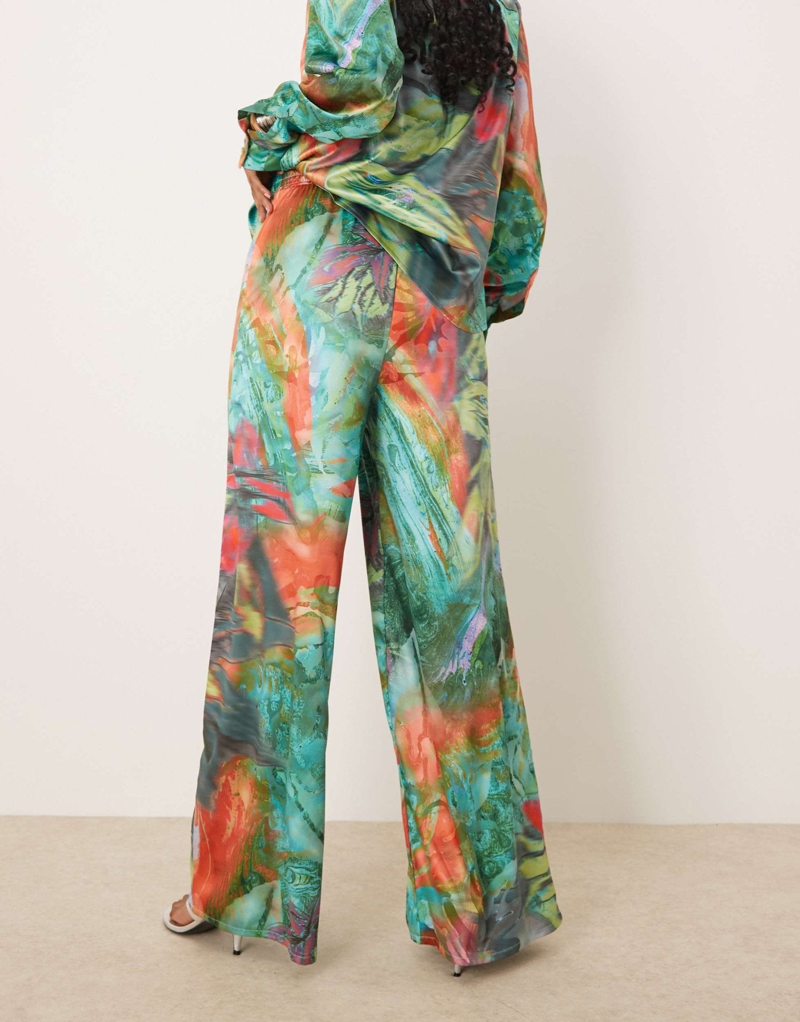 Isabelle Pennington-Edmead Basterre wide leg trousers co-ord in storm print - ASOS Sample Sale