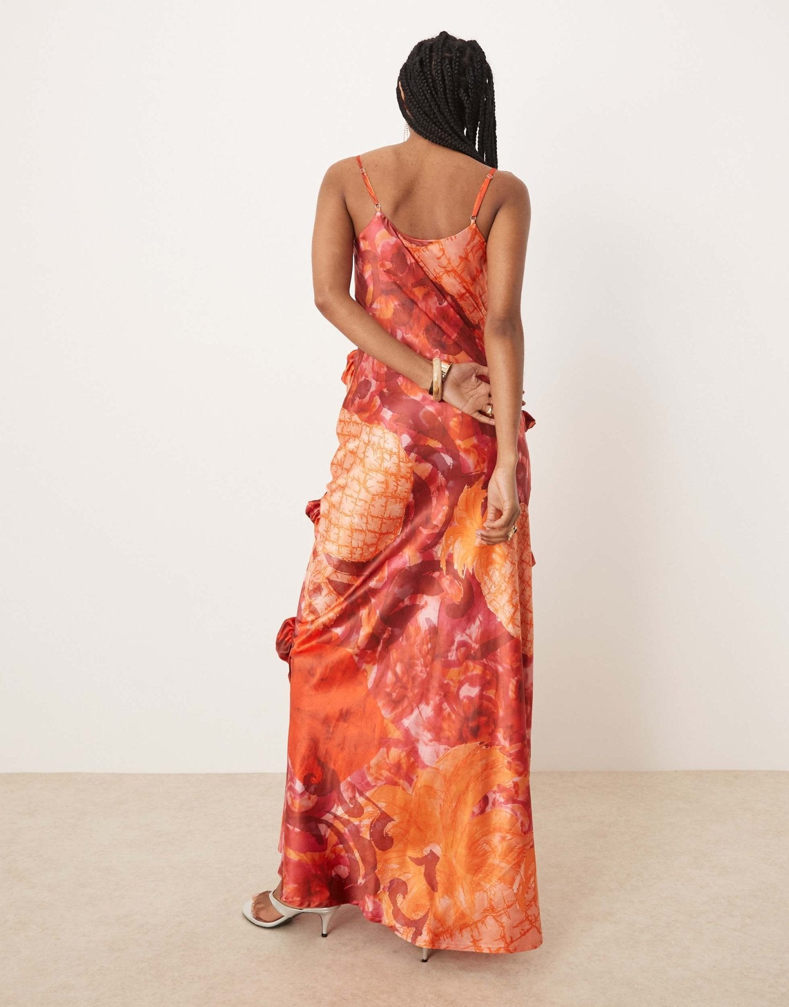 Isabelle Pennington-Edmead Havana maxi dress with ruffle detail in pineapple print - ASOS Sample Sale