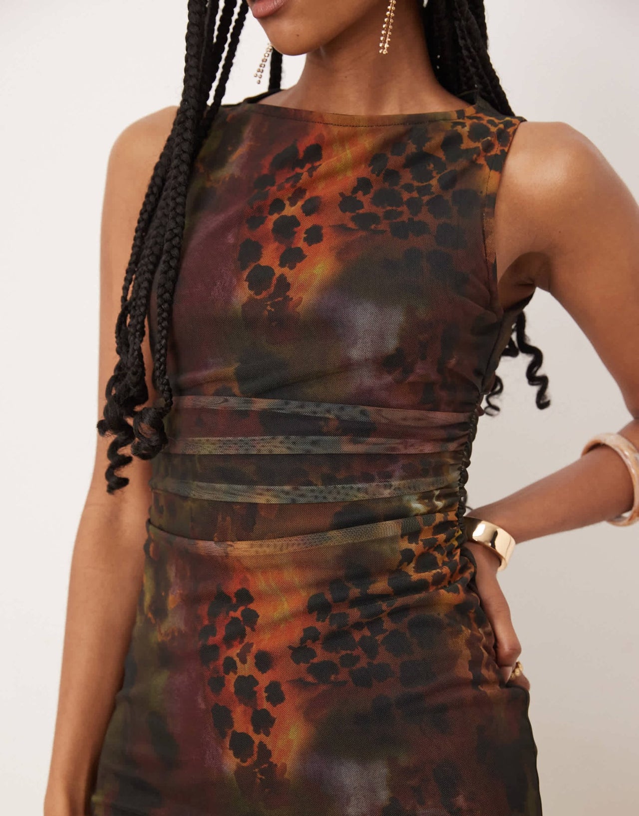 Isabelle Pennington-Edmead Marigot mesh midaxi dress in tiger shell print - ASOS Sample Sale