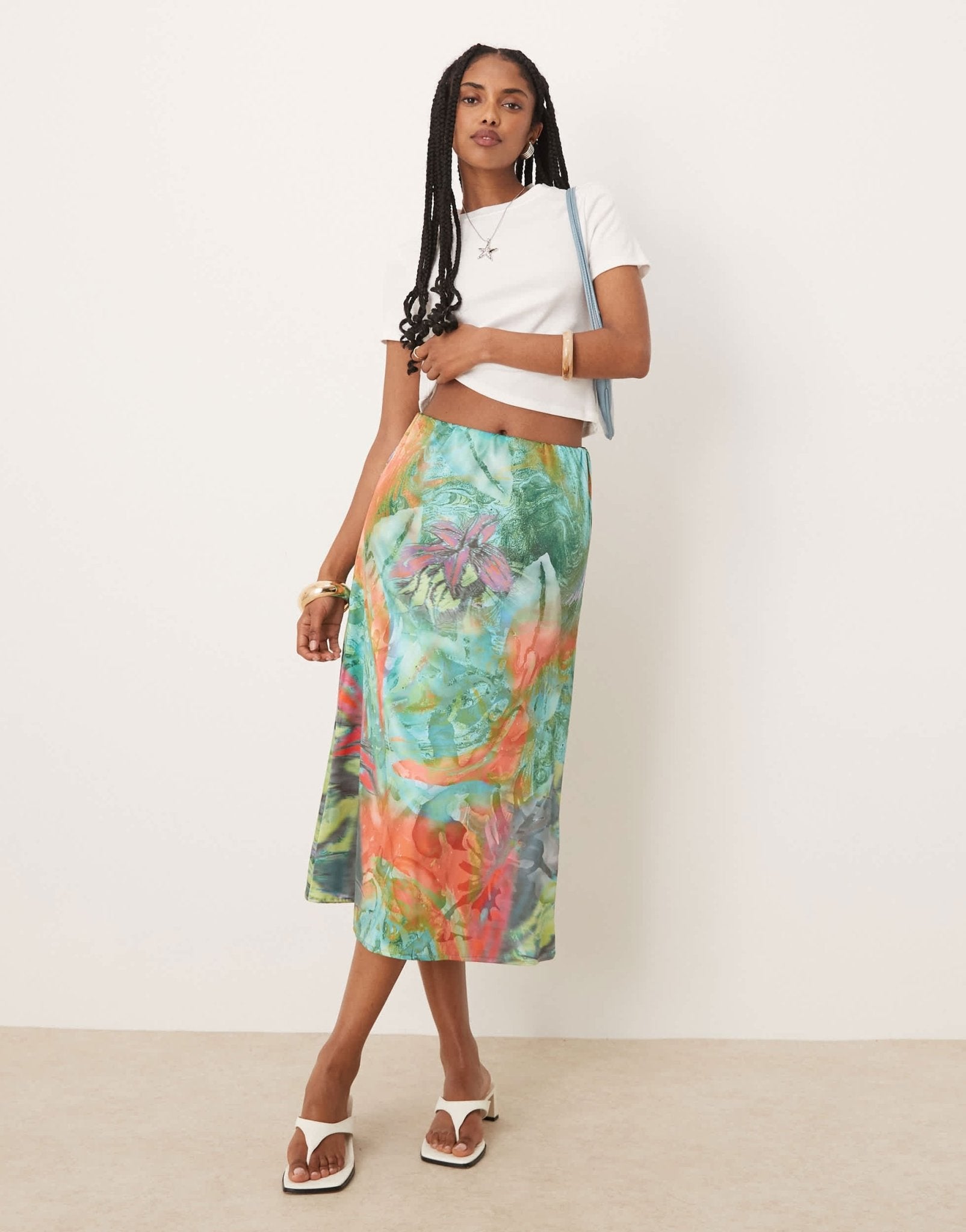 Isabelle Pennington-Edmead Martinique Skirt in storm print - ASOS Sample Sale