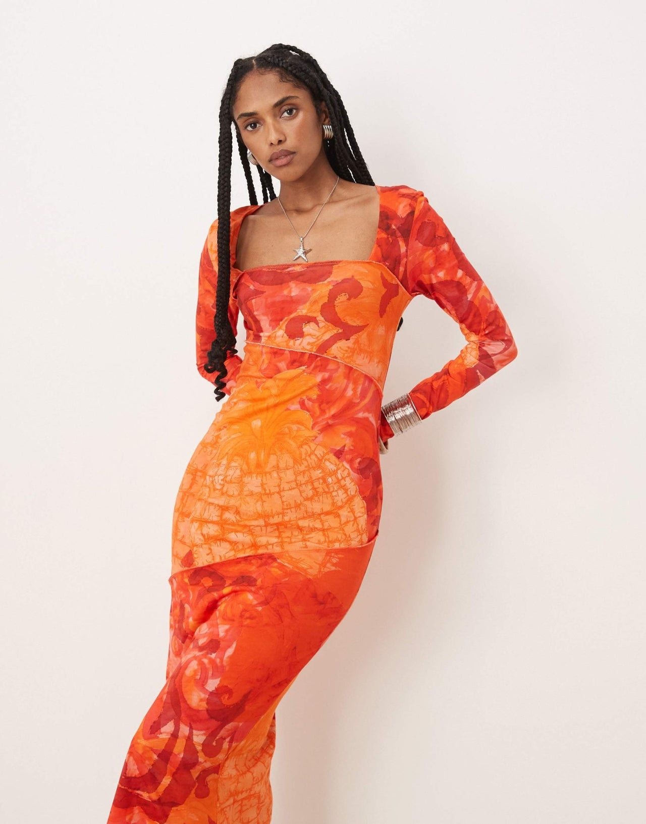 Isabelle Pennington-Edmead Montego midaxi dress in pineapple print - ASOS Sample Sale