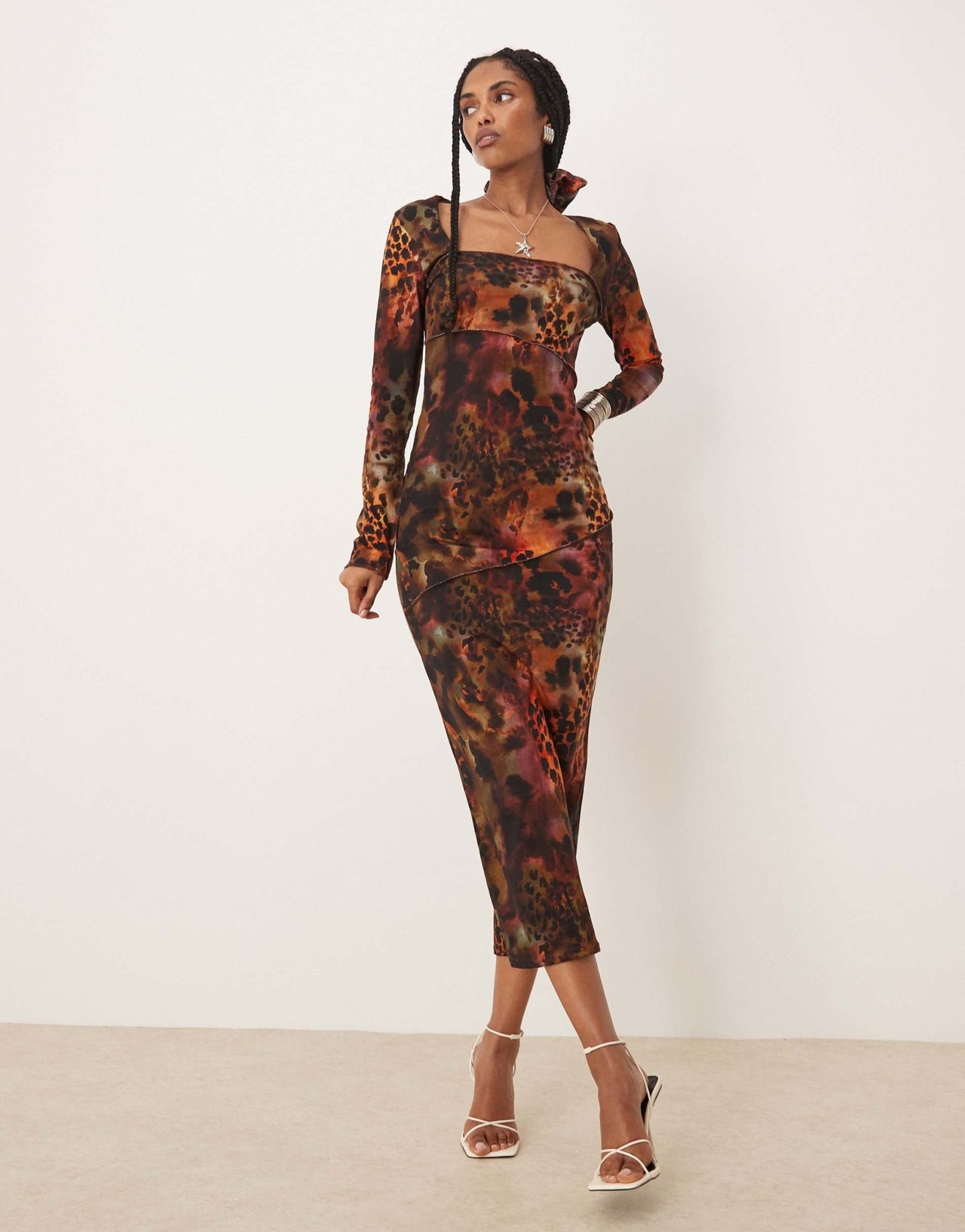 Isabelle Pennington-Edmead Montego midaxi Dress in tiger shell print - ASOS Sample Sale