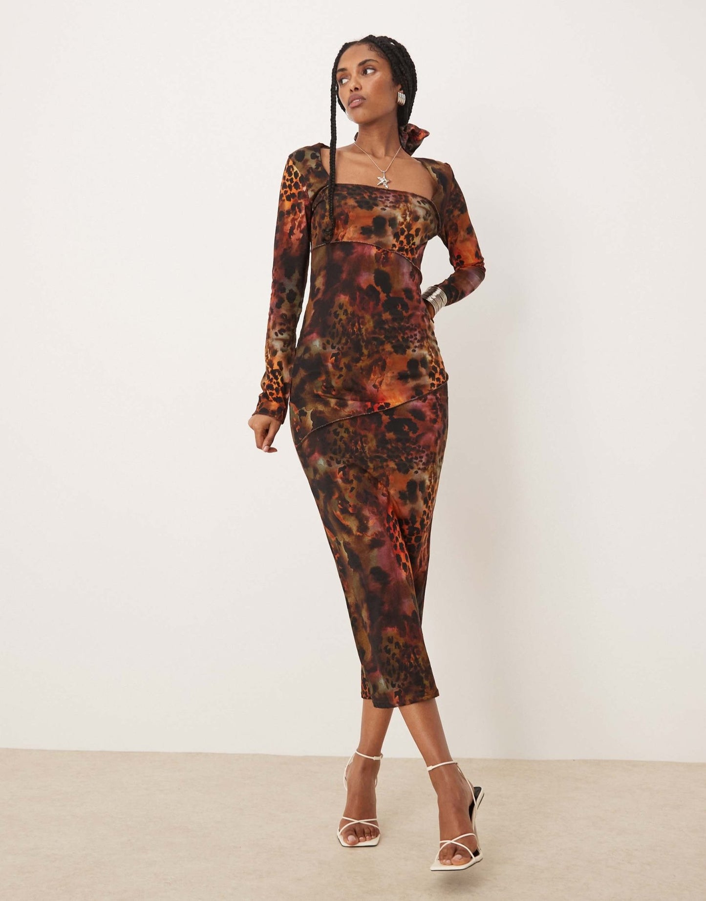 Isabelle Pennington-Edmead Montego midaxi Dress in tiger shell print - ASOS Sample Sale