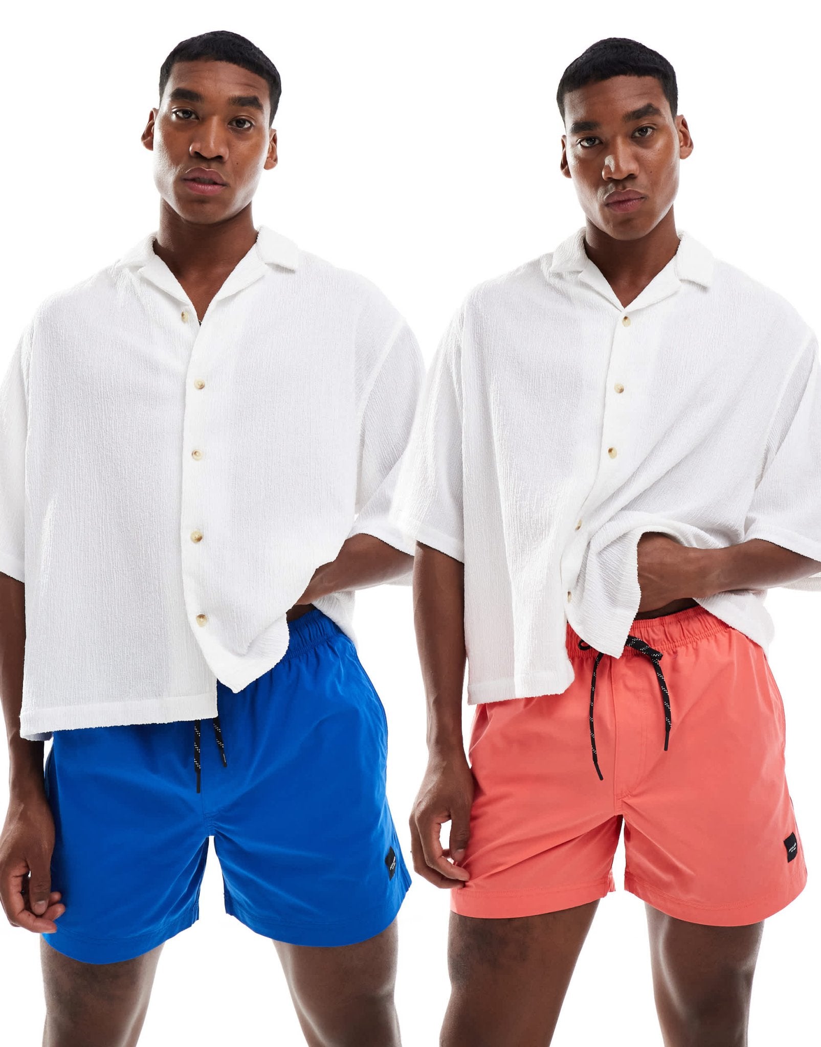 Jack & Jones 2 pack swim shorts in pink and blue - ASOS Sample Sale