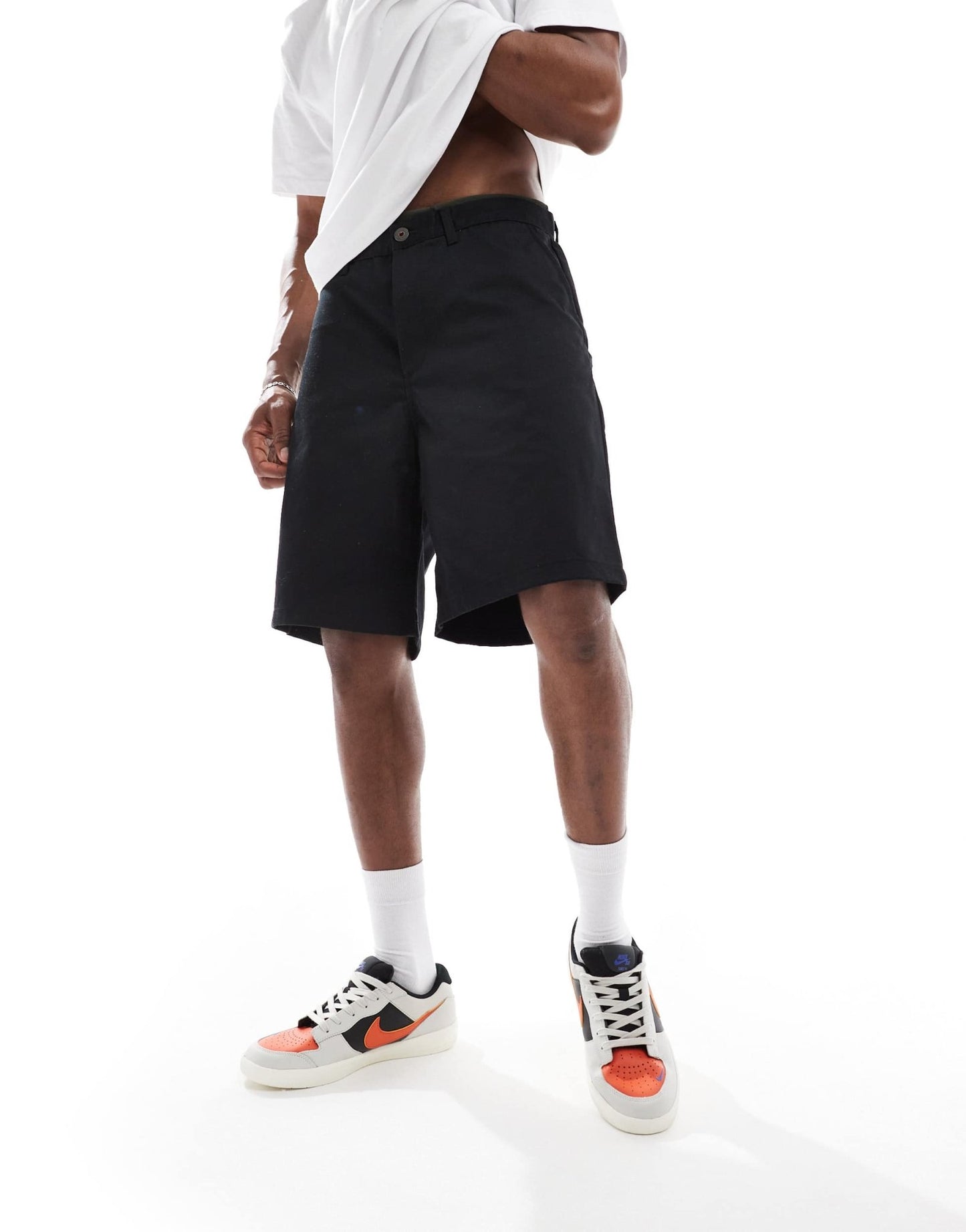 Jack & Jones baggy heavy twill chino short in black - ASOS Sample Sale