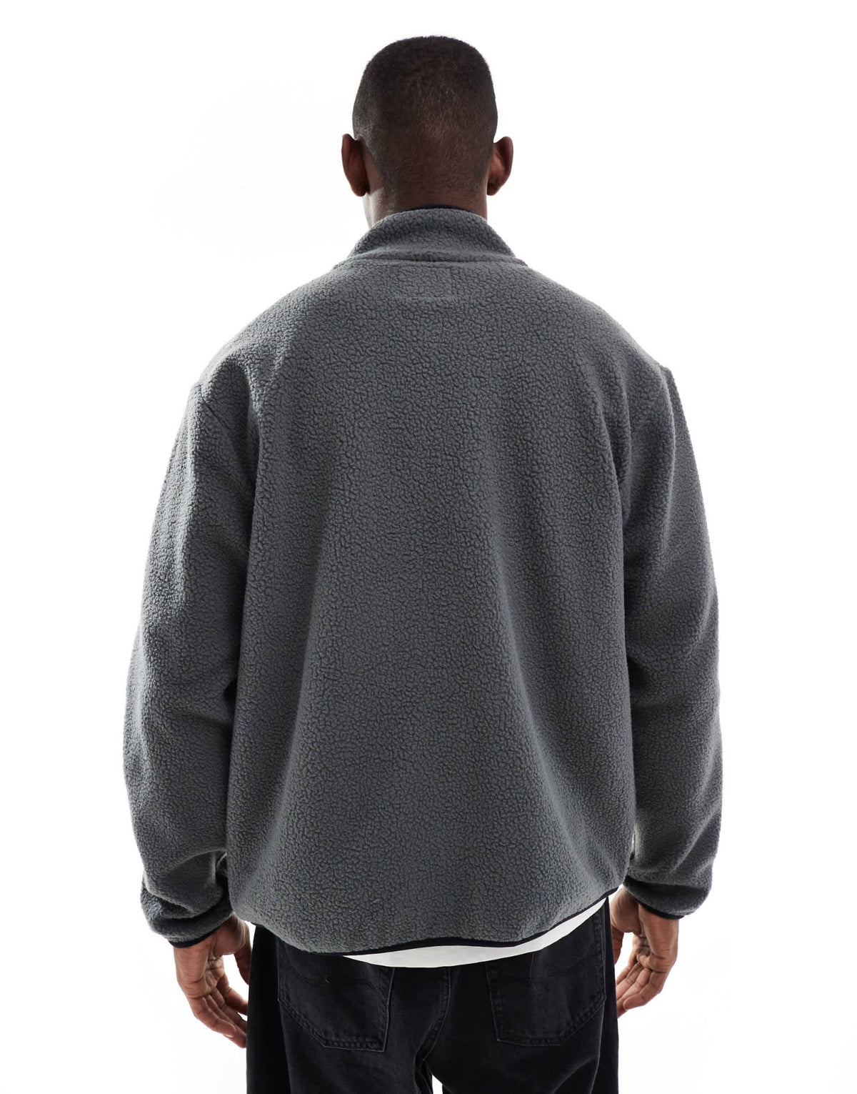 Jack & Jones borg fleece in grey with contrast pocket - ASOS Sample Sale