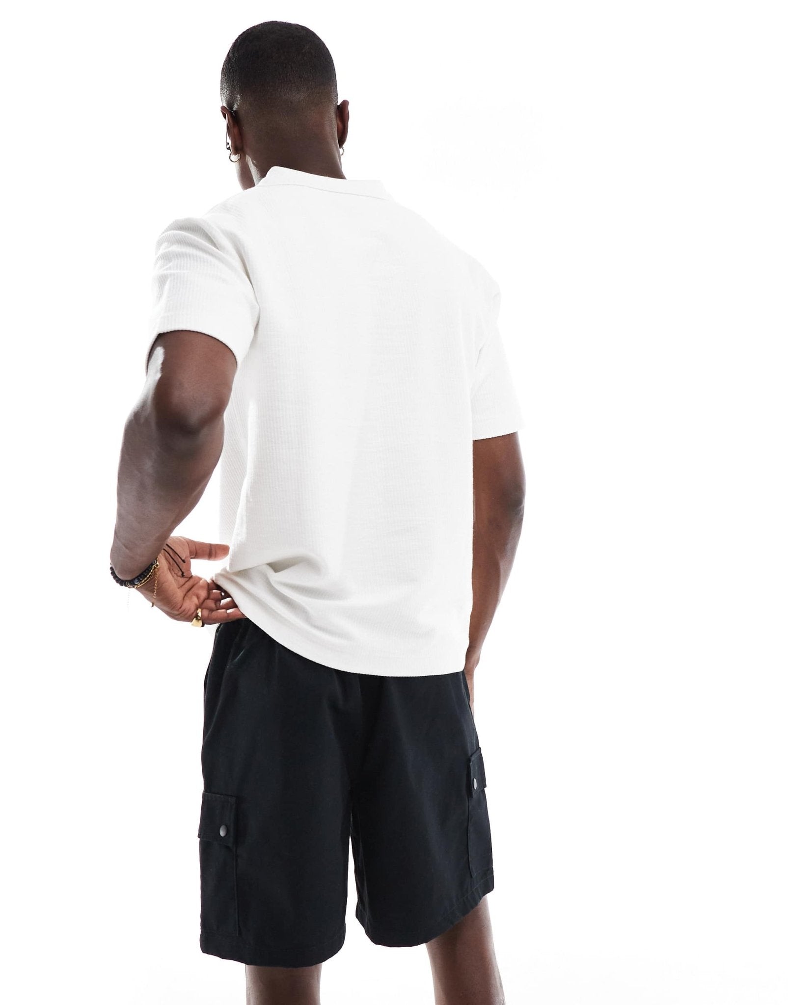 Jack & Jones loose fit drawstring cargo short in black - ASOS Sample Sale