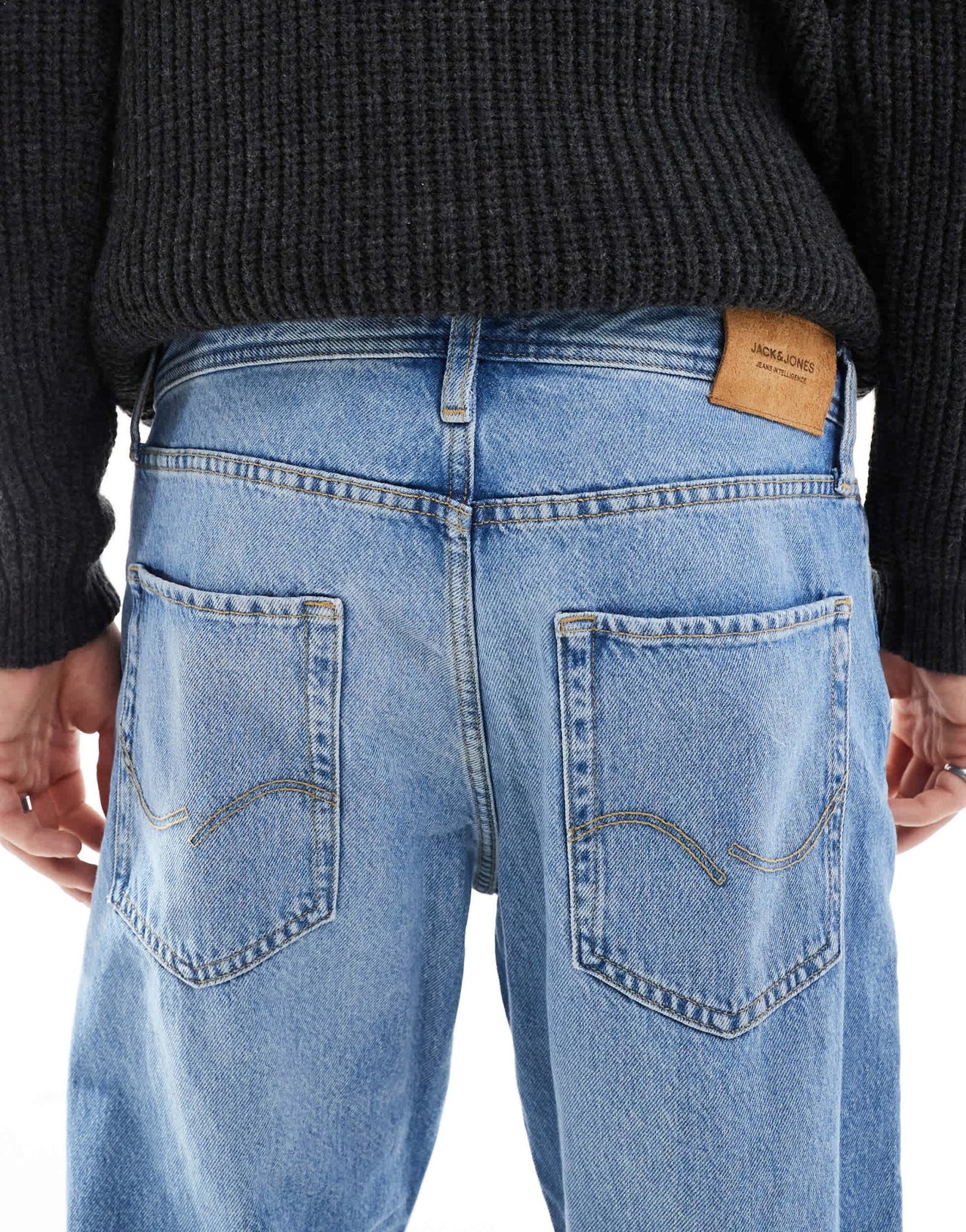 Jack & Jones mark cropped straight jean in mid blue wash - ASOS Sample Sale