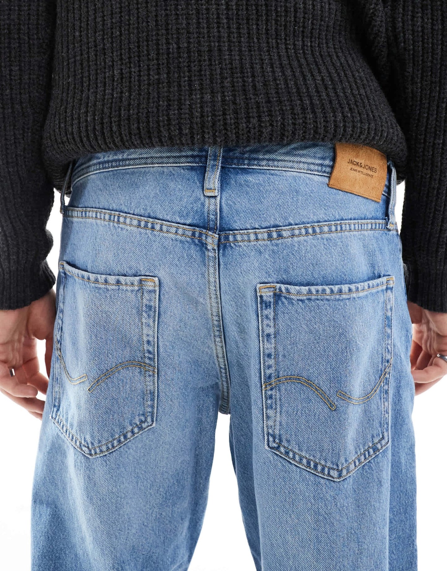 Jack & Jones mark cropped straight jean in mid blue wash - ASOS Sample Sale