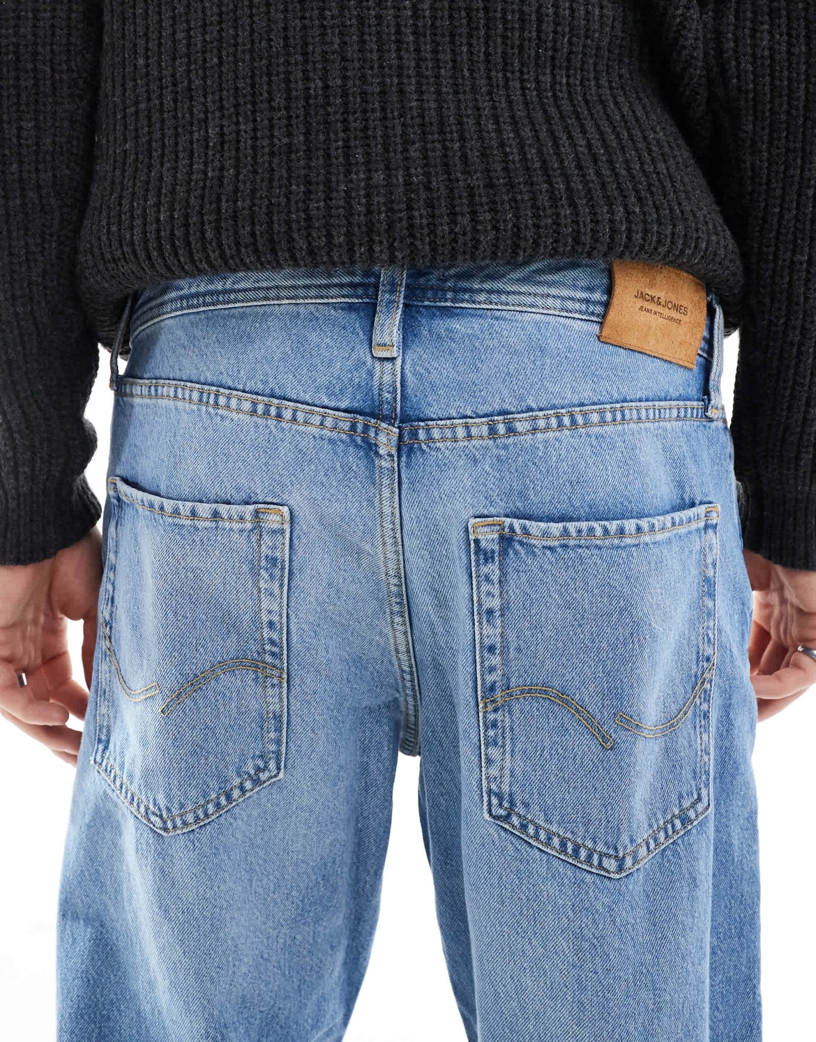 Jack & Jones mark cropped straight jean in mid blue wash - ASOS Sample Sale