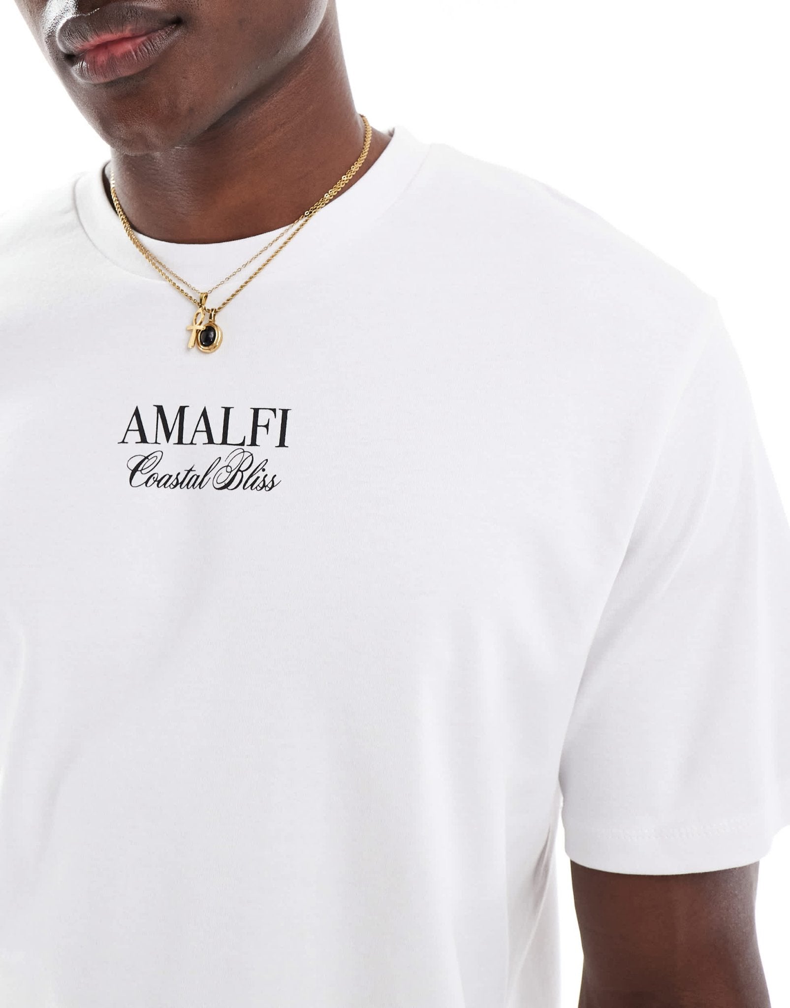 Jack & Jones oversize heavyweight t-shirt with amalfi print in white - ASOS Sample Sale