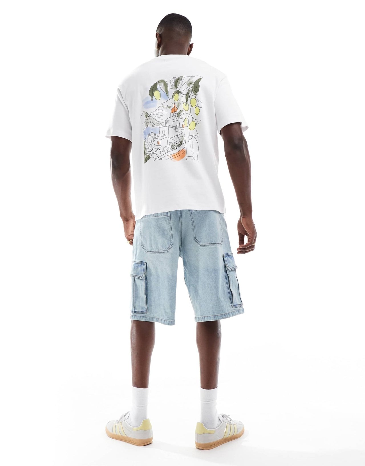 Jack & Jones oversize heavyweight t-shirt with amalfi print in white - ASOS Sample Sale