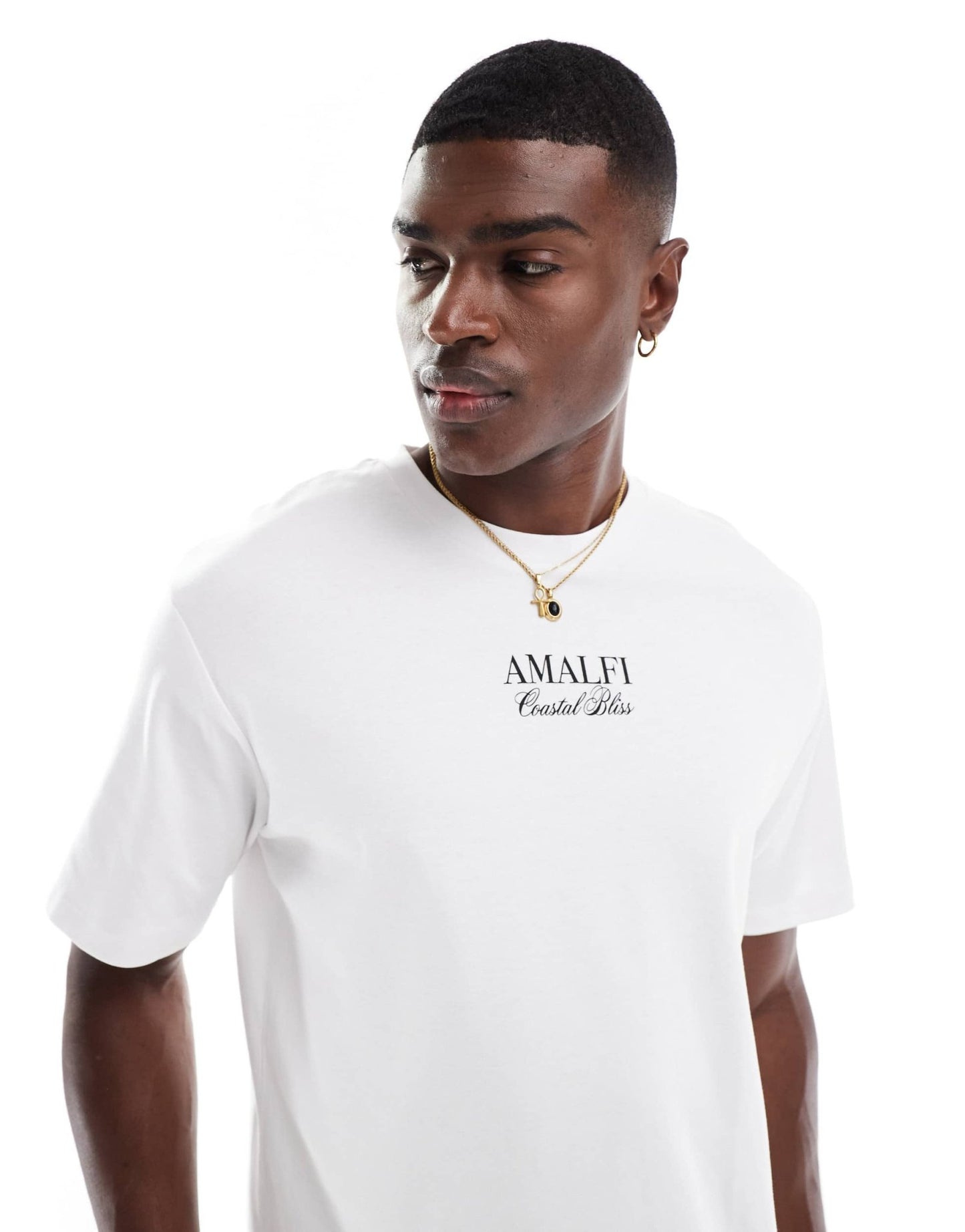 Jack & Jones oversize heavyweight t-shirt with amalfi print in white - ASOS Sample Sale