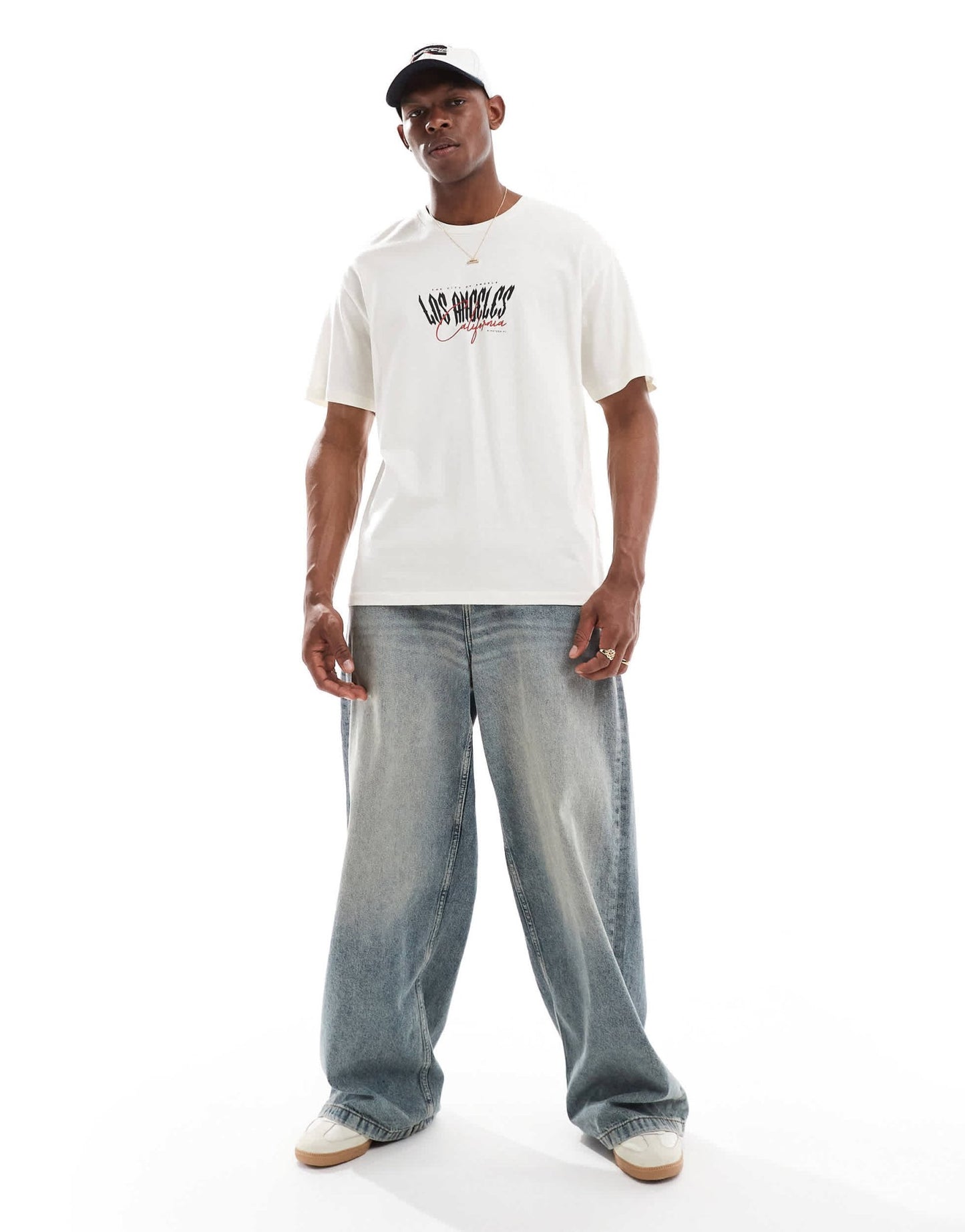 Jack & Jones oversize t-shirt with los angeles print in cream - ASOS Sample Sale
