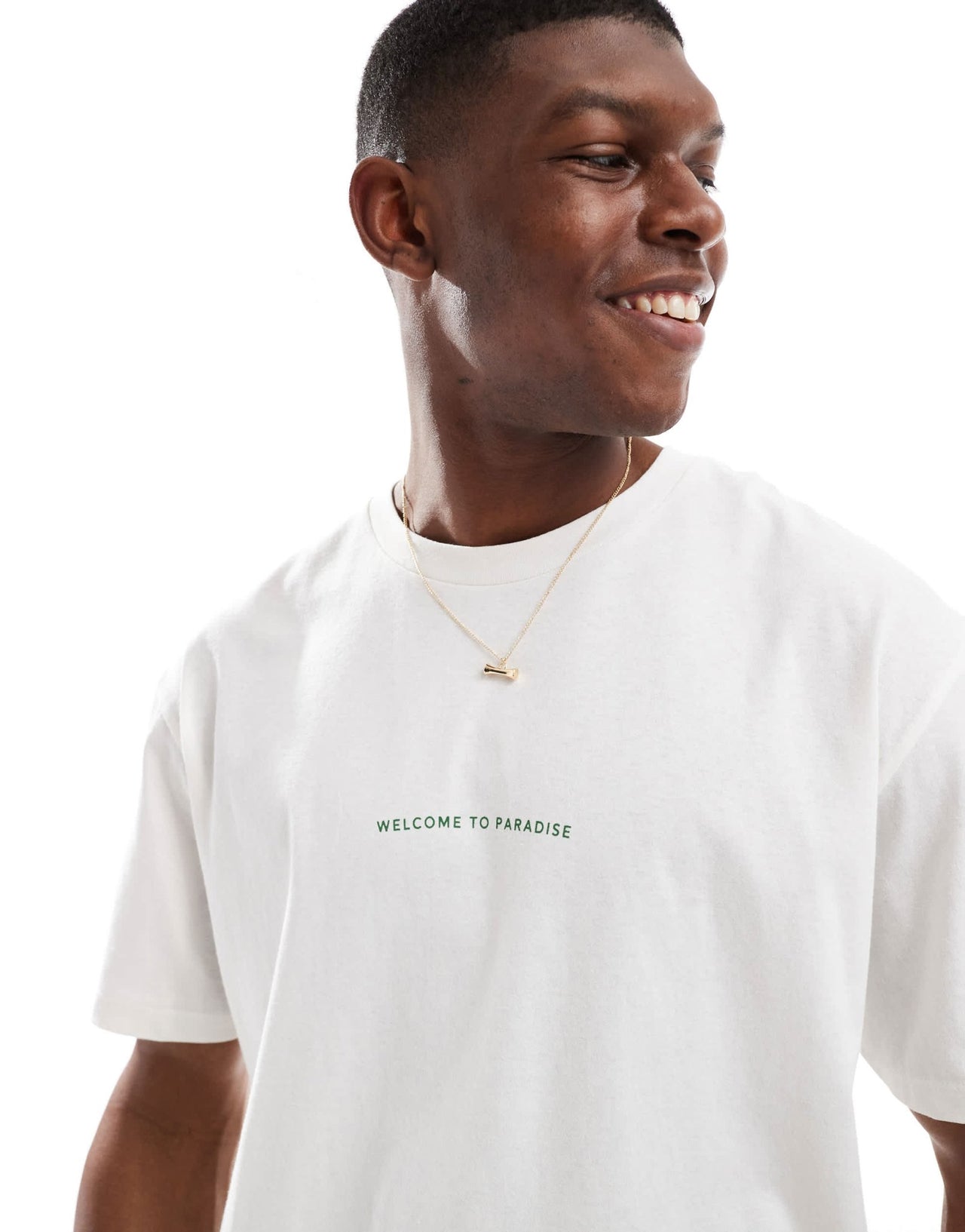 Jack & Jones oversize t-shirt with paradise backprint in white - ASOS Sample Sale
