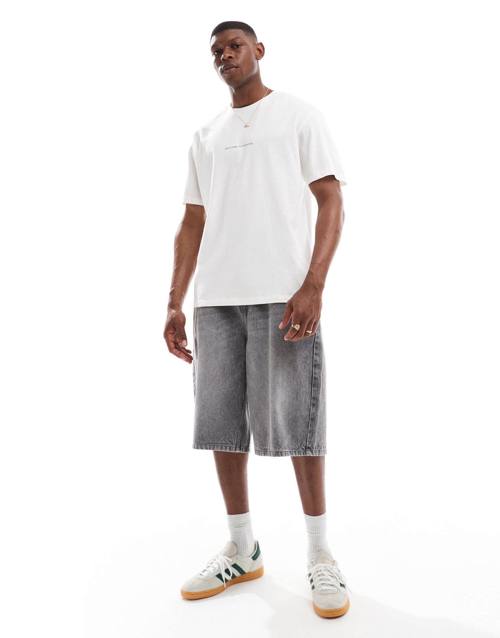 Jack & Jones oversize t-shirt with paradise backprint in white - ASOS Sample Sale