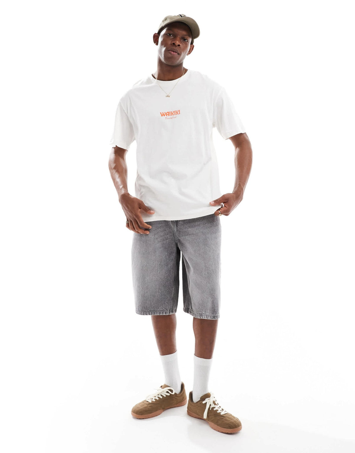 Jack & Jones oversize t-shirt with waikiki backprint in white - ASOS Sample Sale