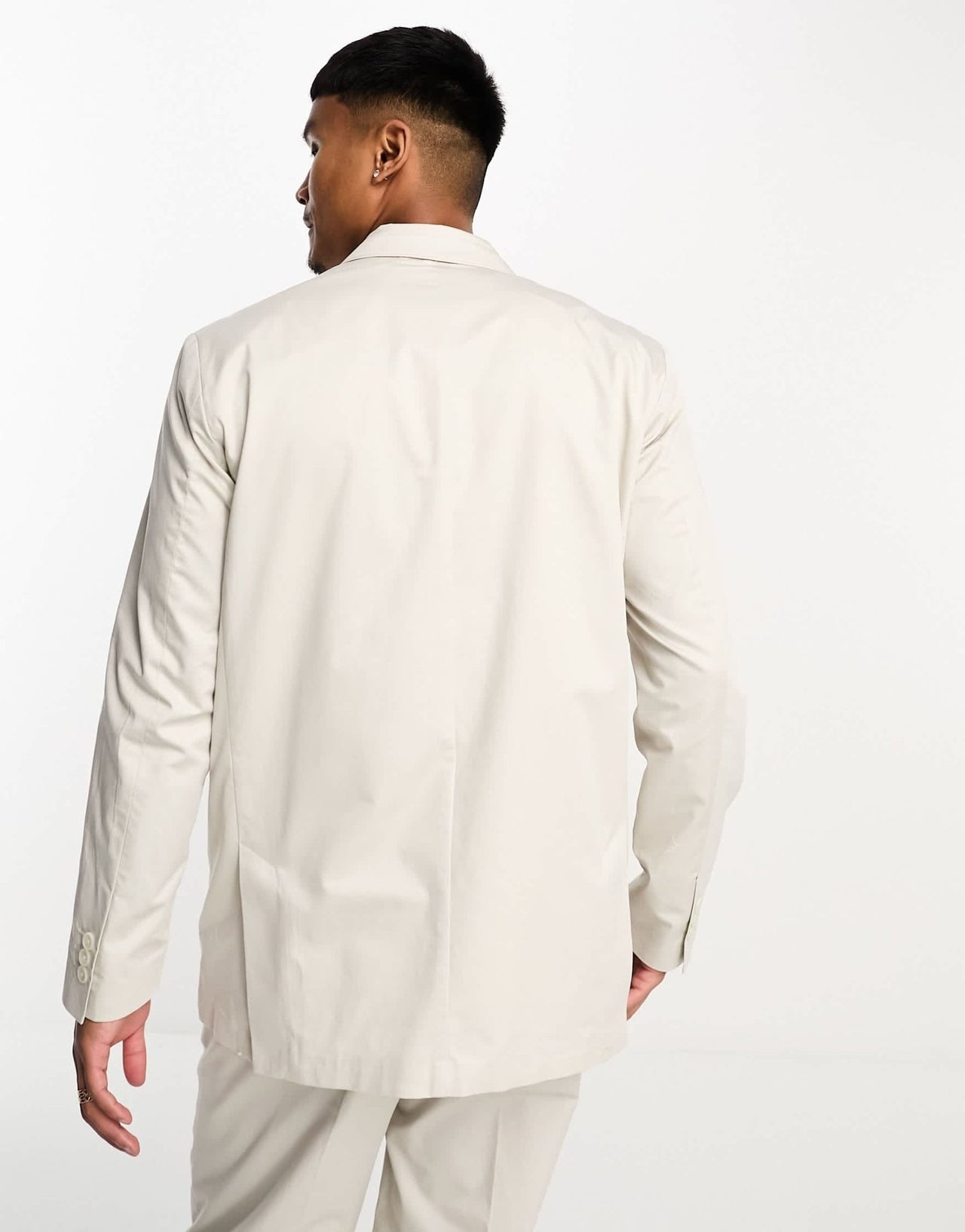 Jack & Jones Premium relaxed fit double breasted suit jacket in cream - ASOS Sample Sale