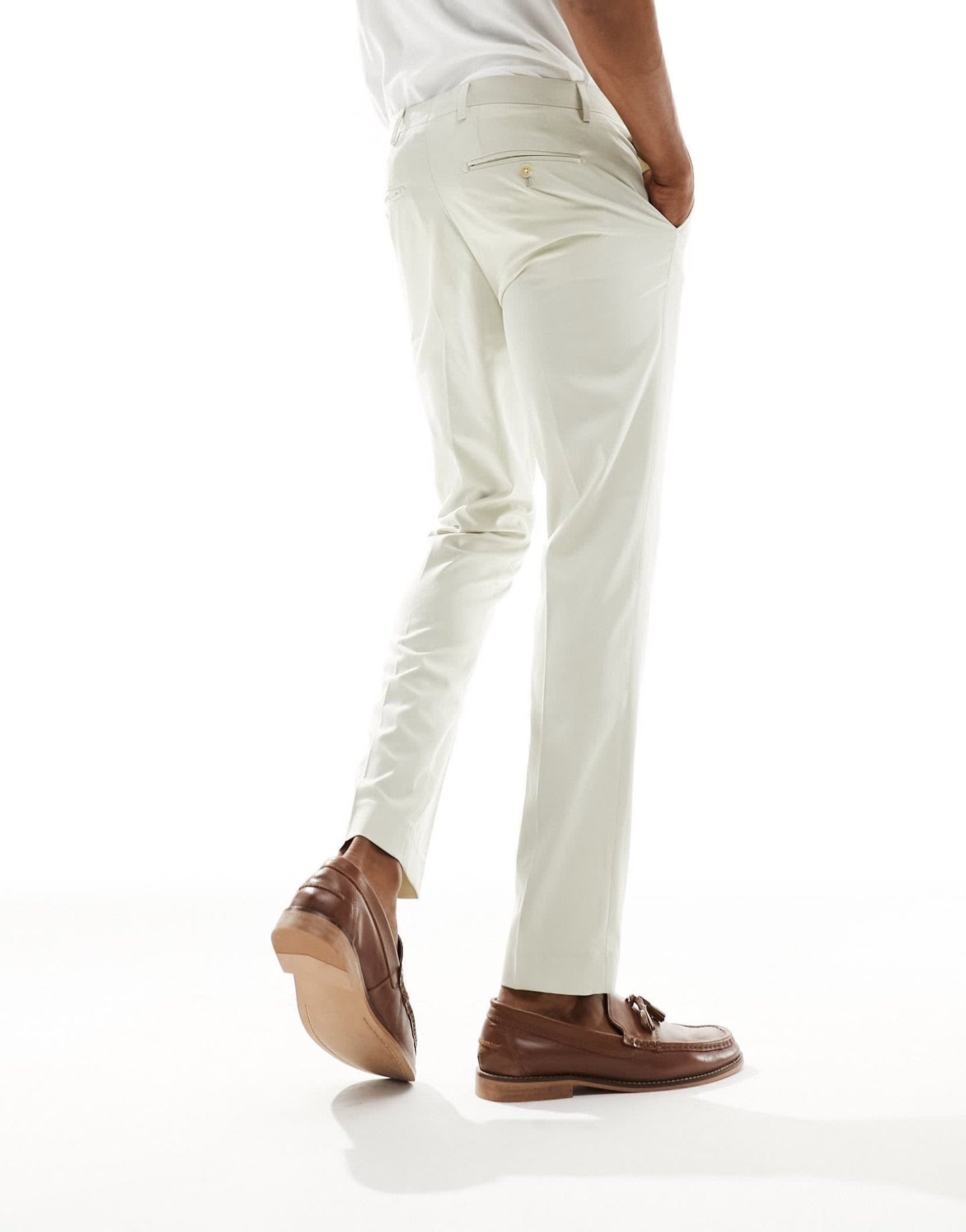 Jack & Jones Premium slim fit suit trouser in cream - ASOS Sample Sale