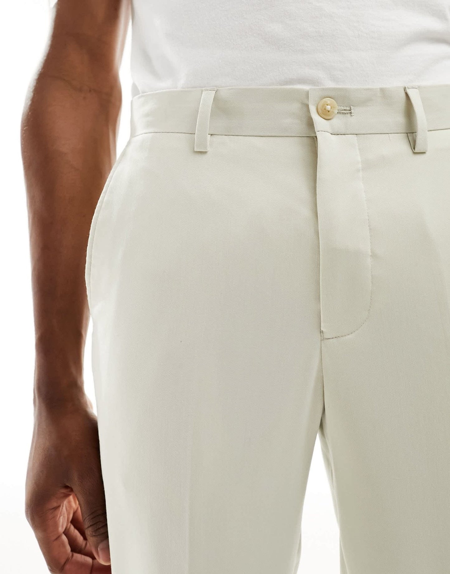 Jack & Jones Premium slim fit suit trouser in cream - ASOS Sample Sale