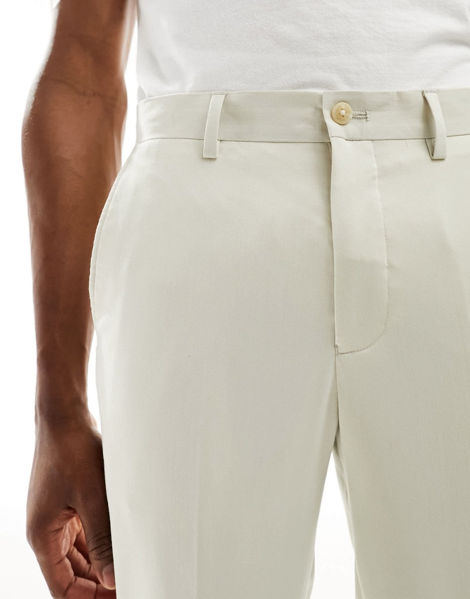 Jack & Jones Premium slim fit suit trouser in cream - ASOS Sample Sale
