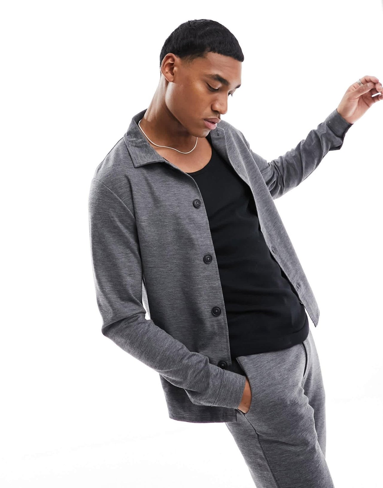 Jack & Jones Premium slim jersey suit jacket in grey - ASOS Sample Sale