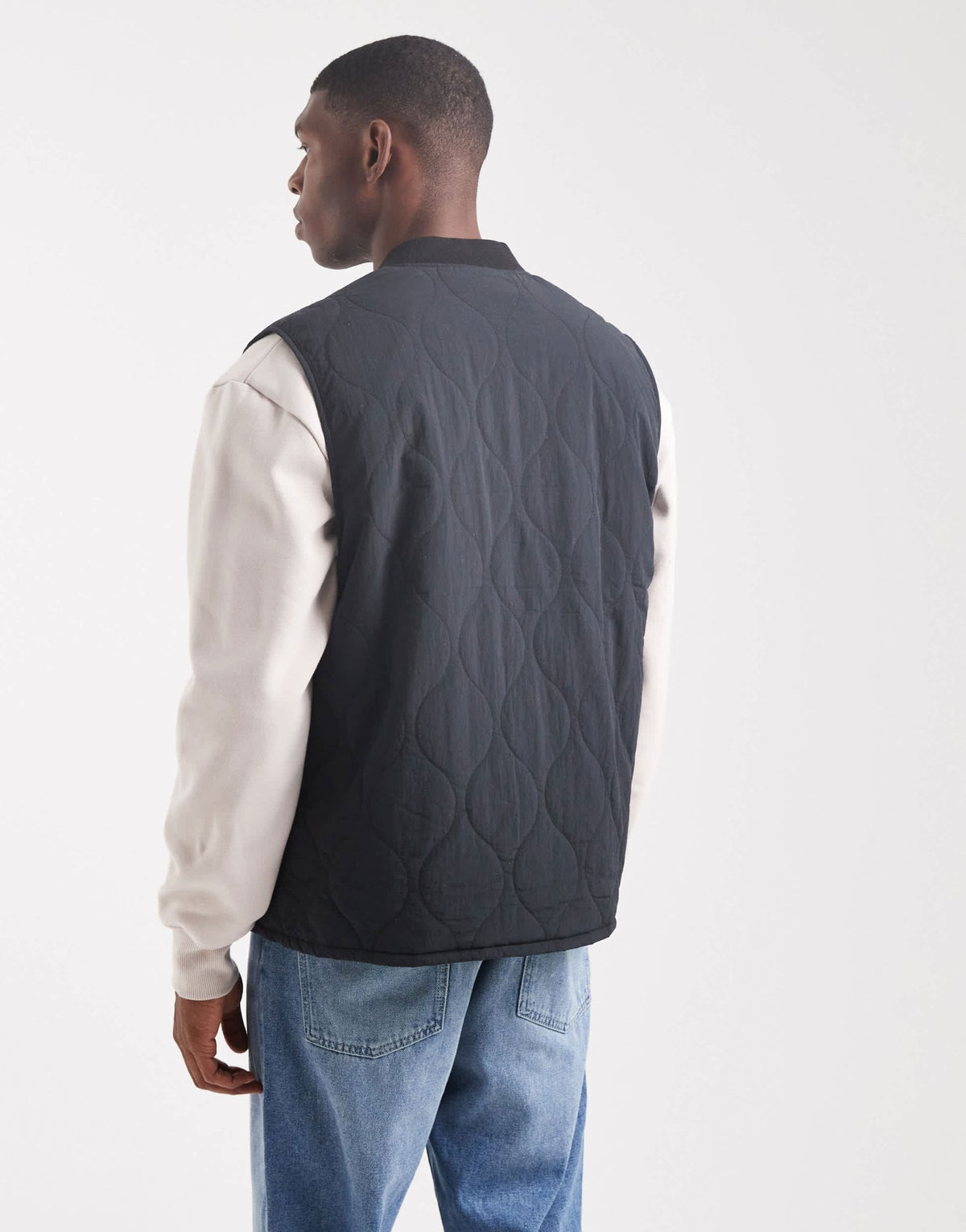 Jack & Jones quilted bomber gilet in black - ASOS Sample Sale