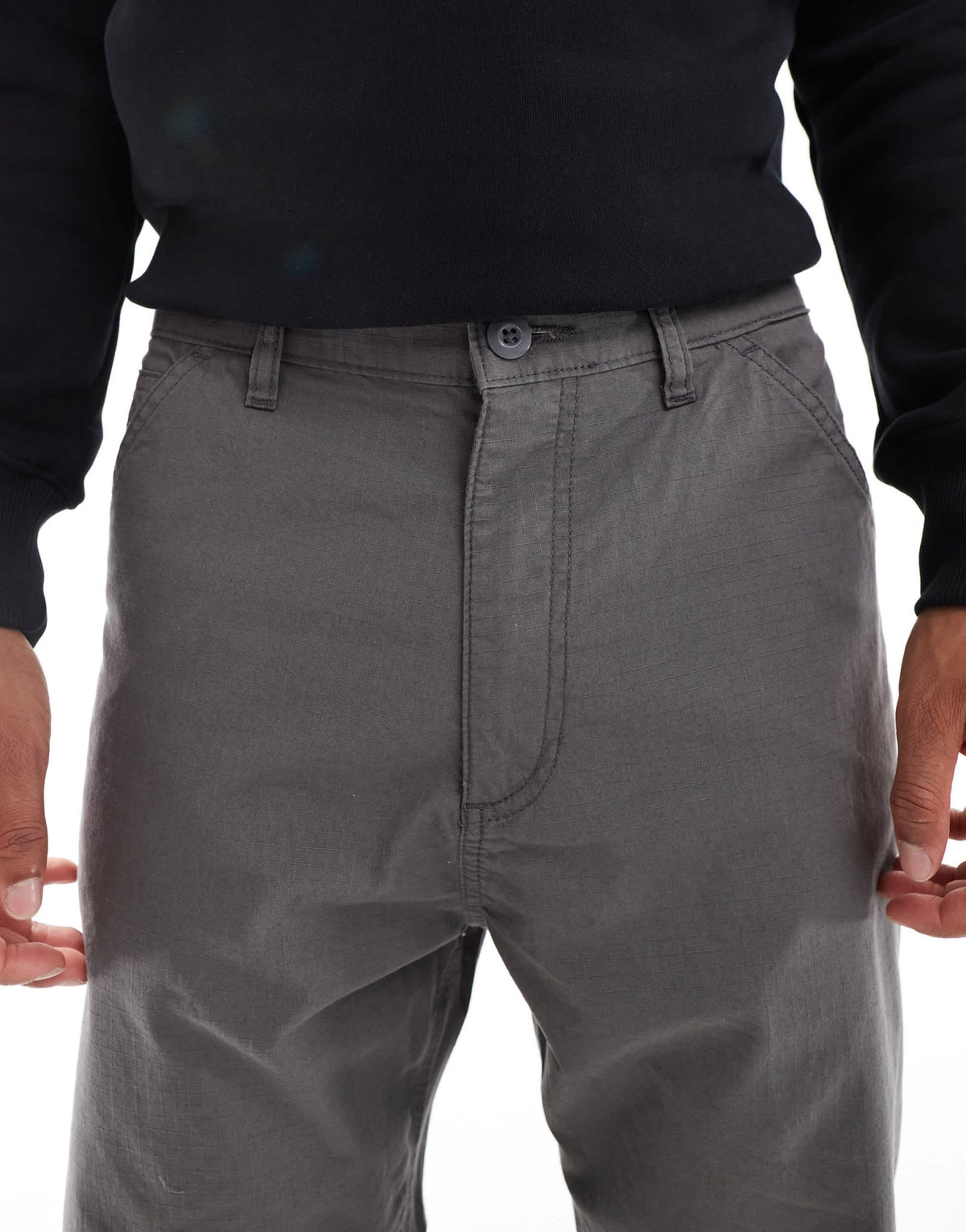 Jack & Jones ripstop baggy fit carpenter trouser in grey - ASOS Sample Sale