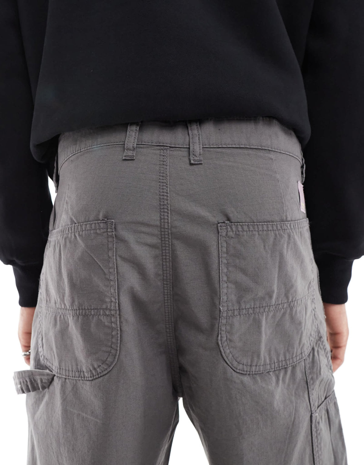 Jack & Jones ripstop baggy fit carpenter trouser in grey - ASOS Sample Sale