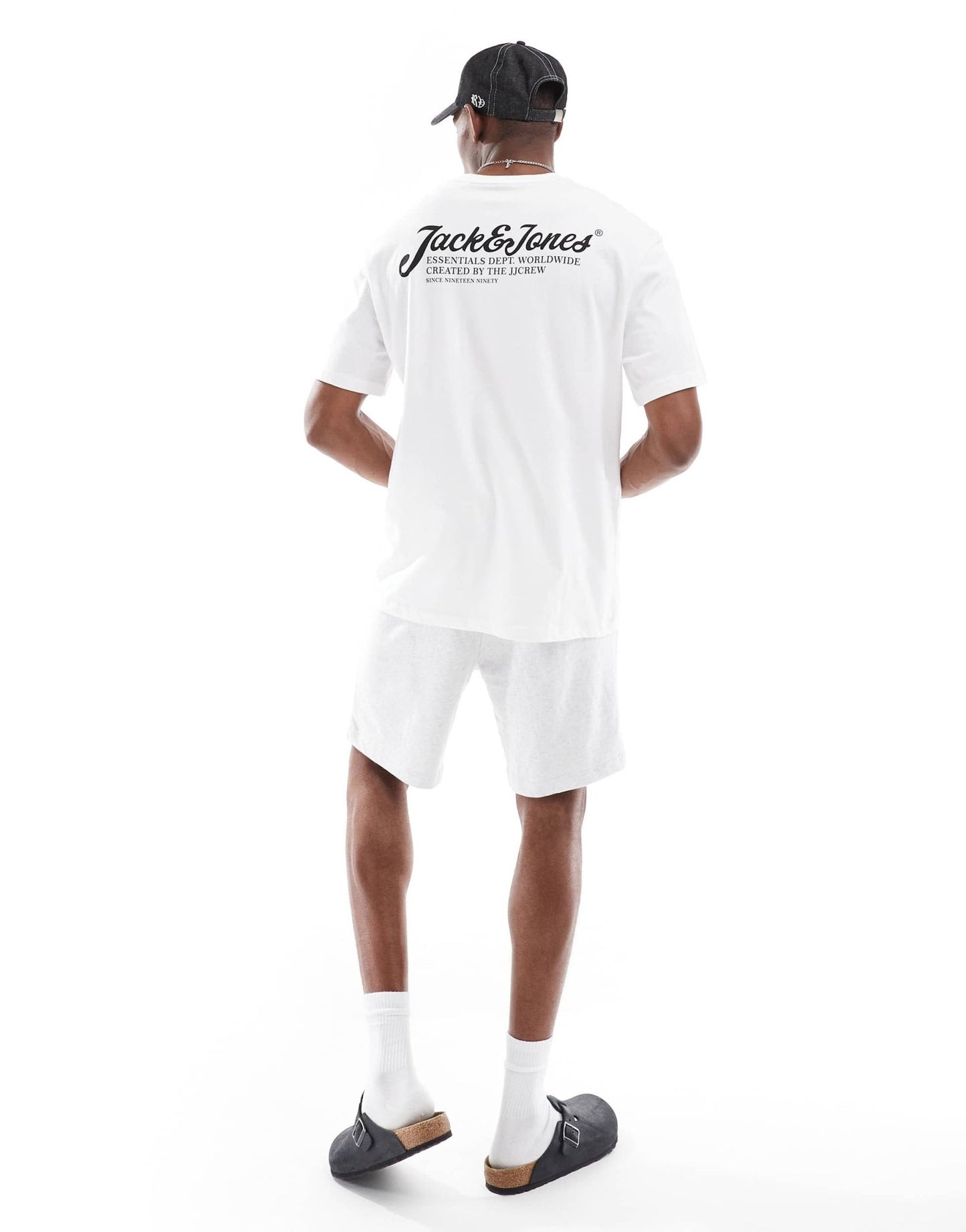 Jack & Jones script logo t-shirt & short lounge set in white & grey - ASOS Sample Sale