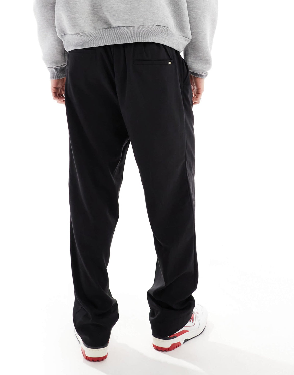 Jack & Jones wide fit pleat front smart trouser in black - ASOS Sample Sale
