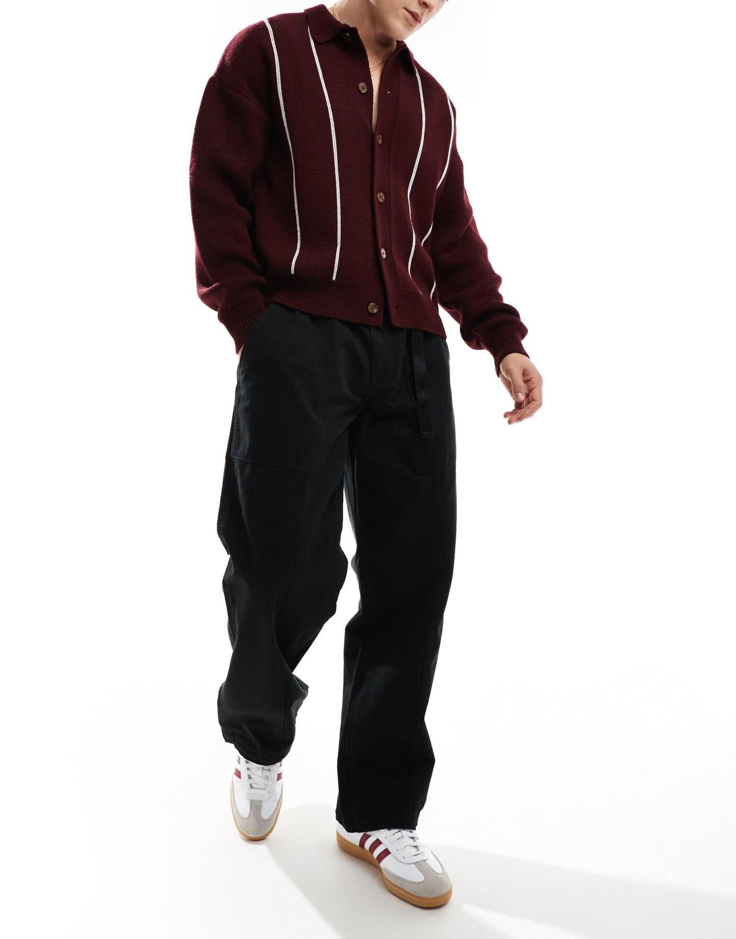 Jack & Jones wide fit workwear belted chino in black - ASOS Sample Sale