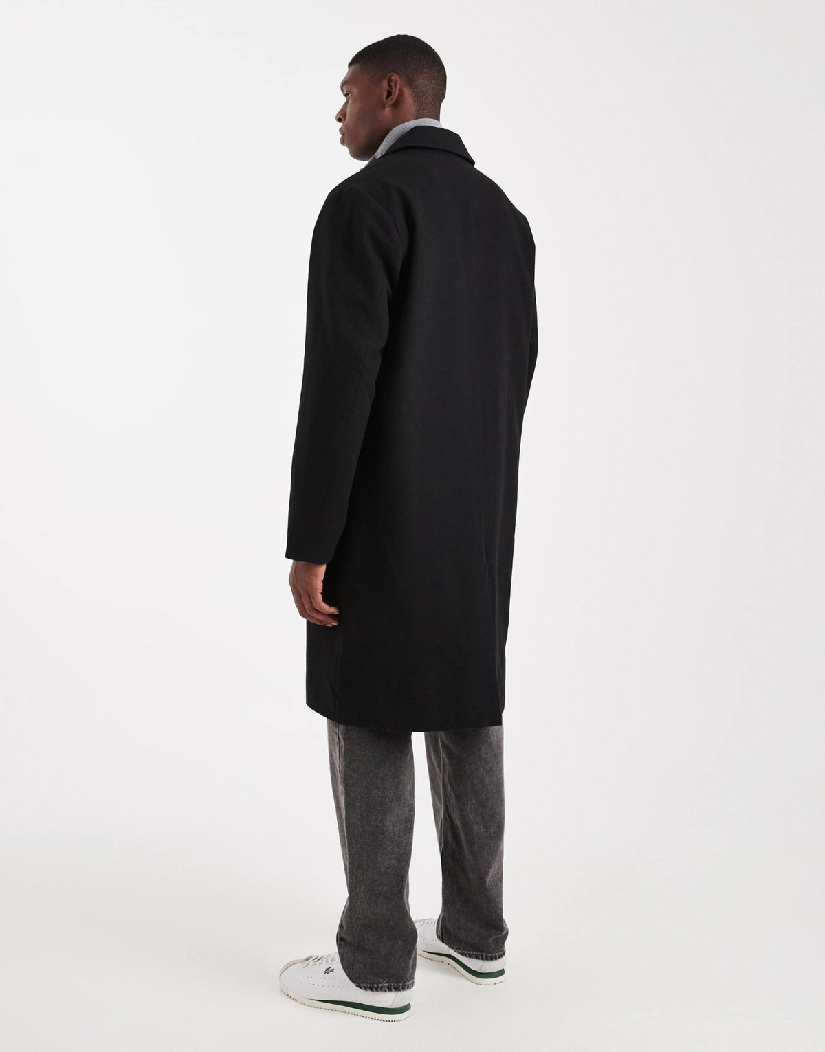 Jack & Jones wool look longline overcoat in black - ASOS Sample Sale
