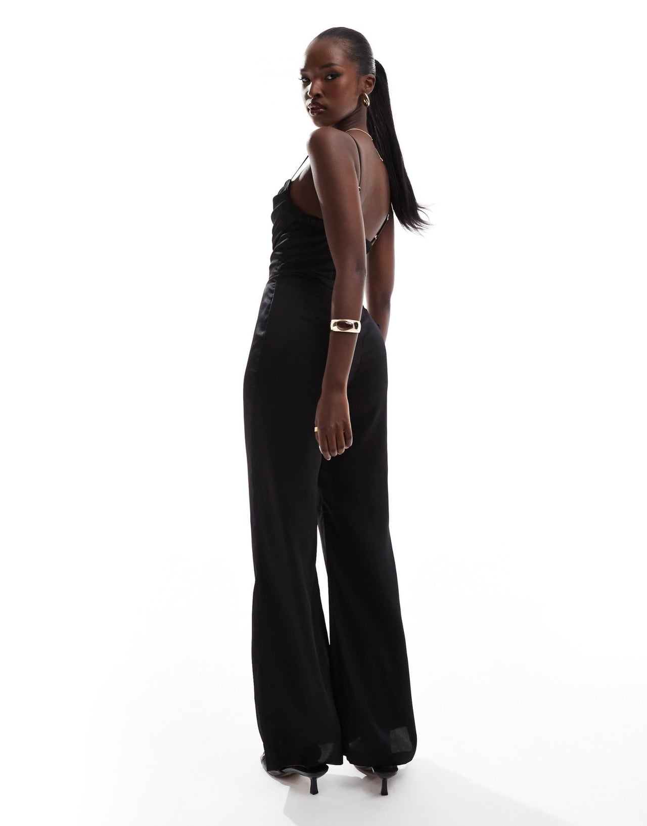 Jaded Rose satin corset jumpsuit in black - ASOS Sample Sale