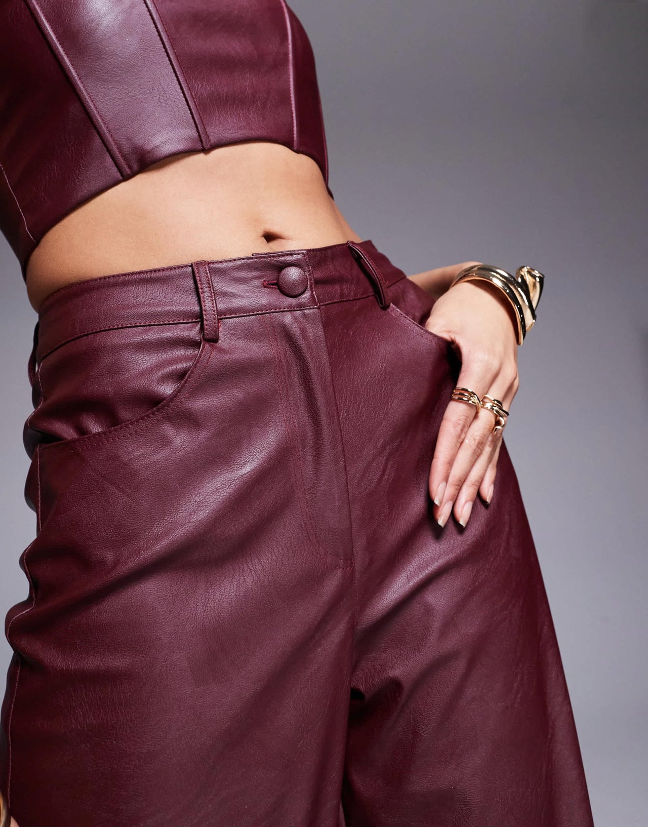 Jaded Rose straight leg trousers co - ord in oxblood - ASOS Sample Sale