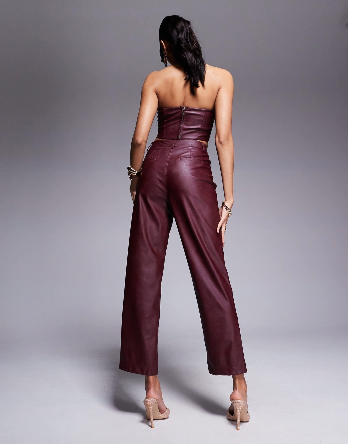 Jaded Rose straight leg trousers co - ord in oxblood - ASOS Sample Sale