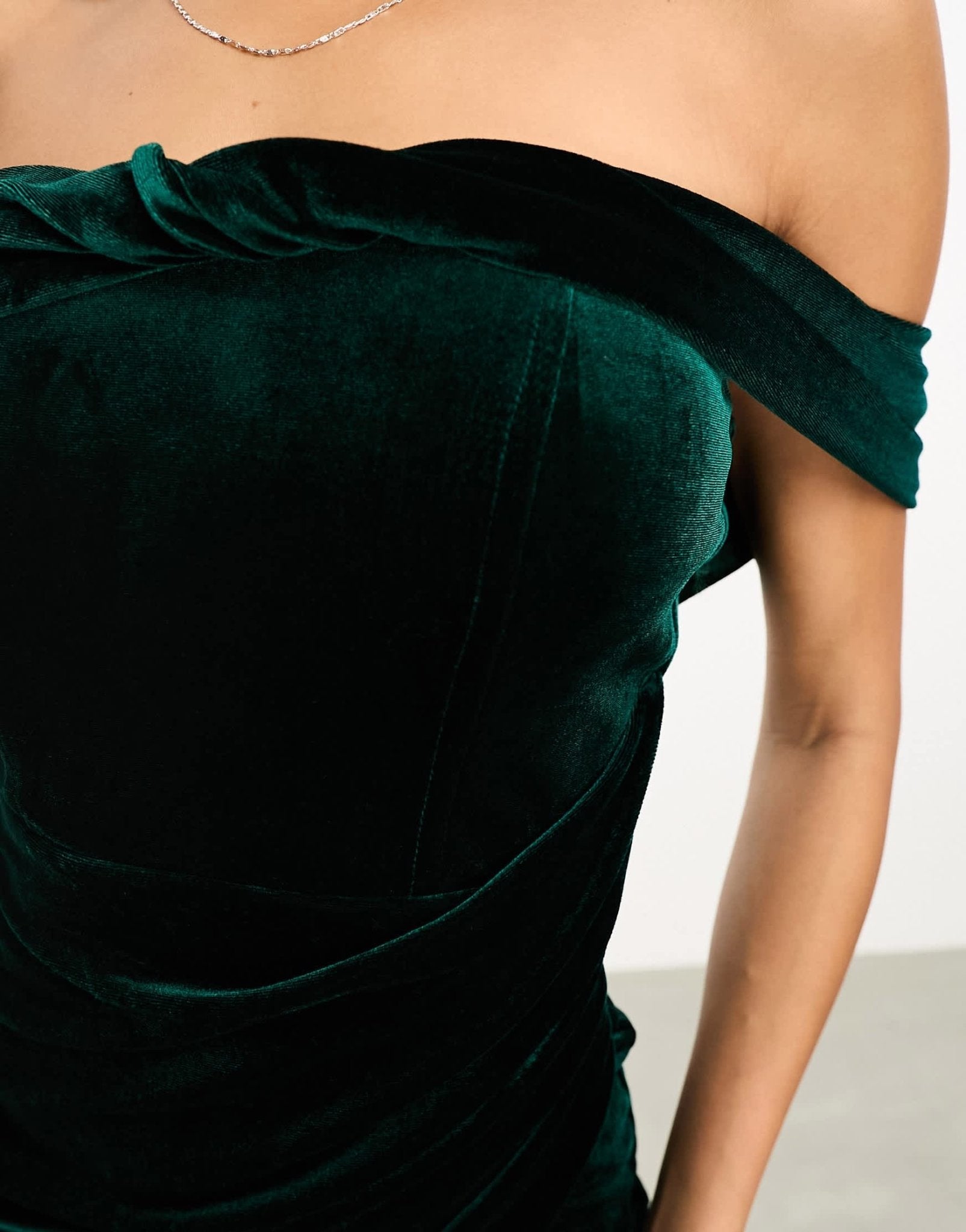 Jaded Rose velvet corset mini dress in emerald green - ASOS Sample Sale
