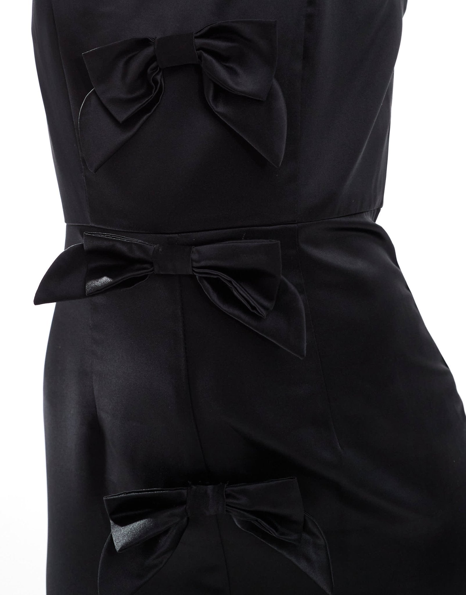 Jarlo mermaid dress with bow detail in black - ASOS Sample Sale
