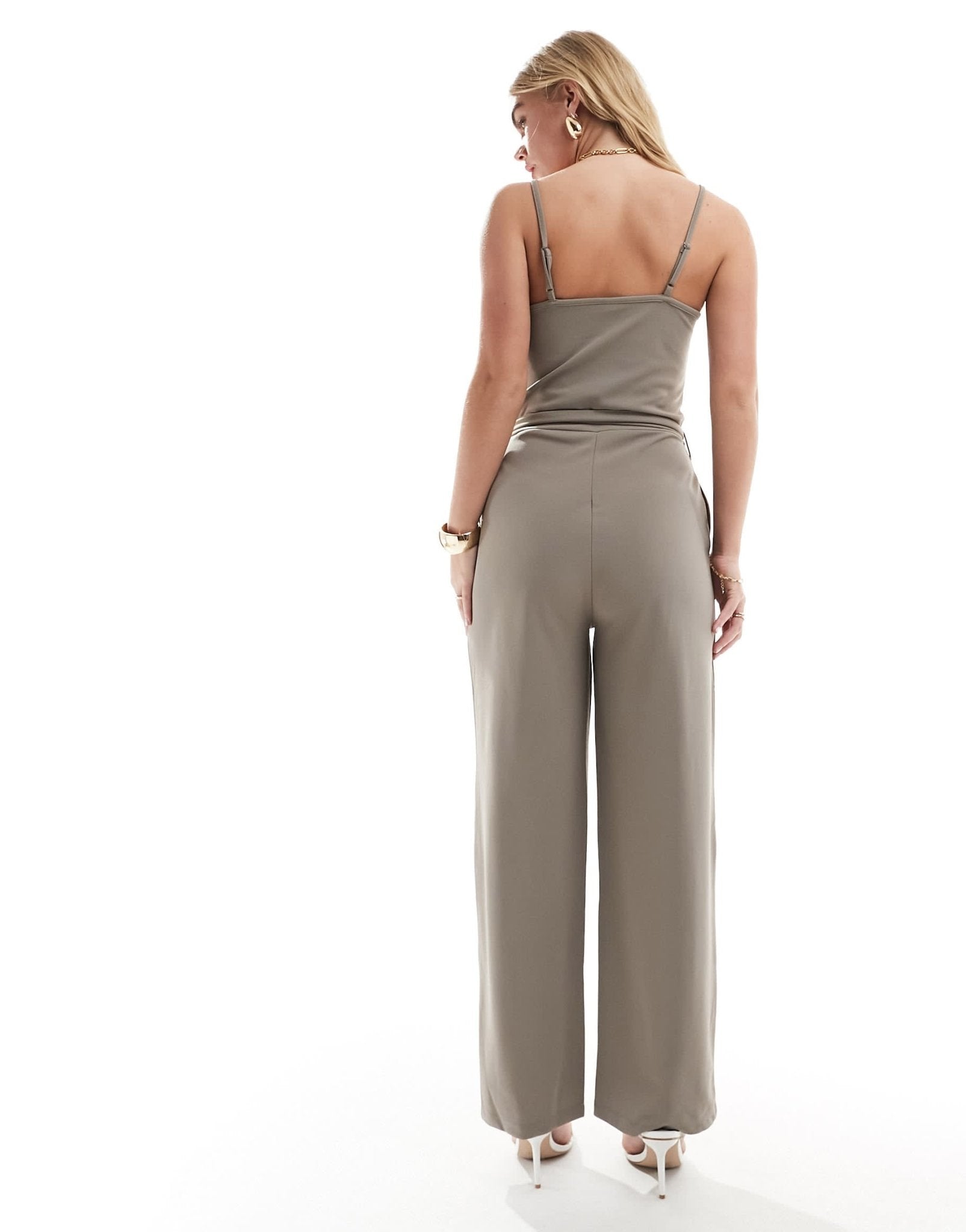 JDY cami jumpsuit in stone - ASOS Sample Sale